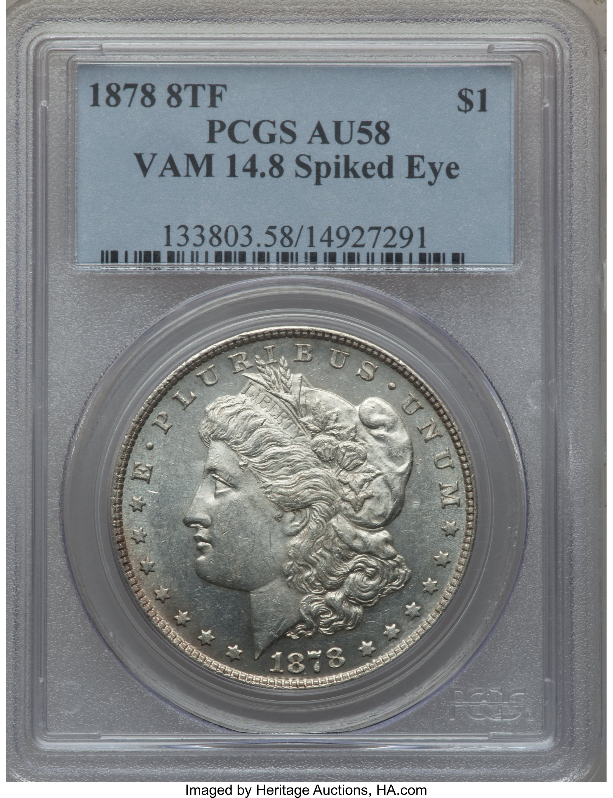 1878 8TF Morgan Dollar Spiked Eye VAM 14.8 Mint State (MS