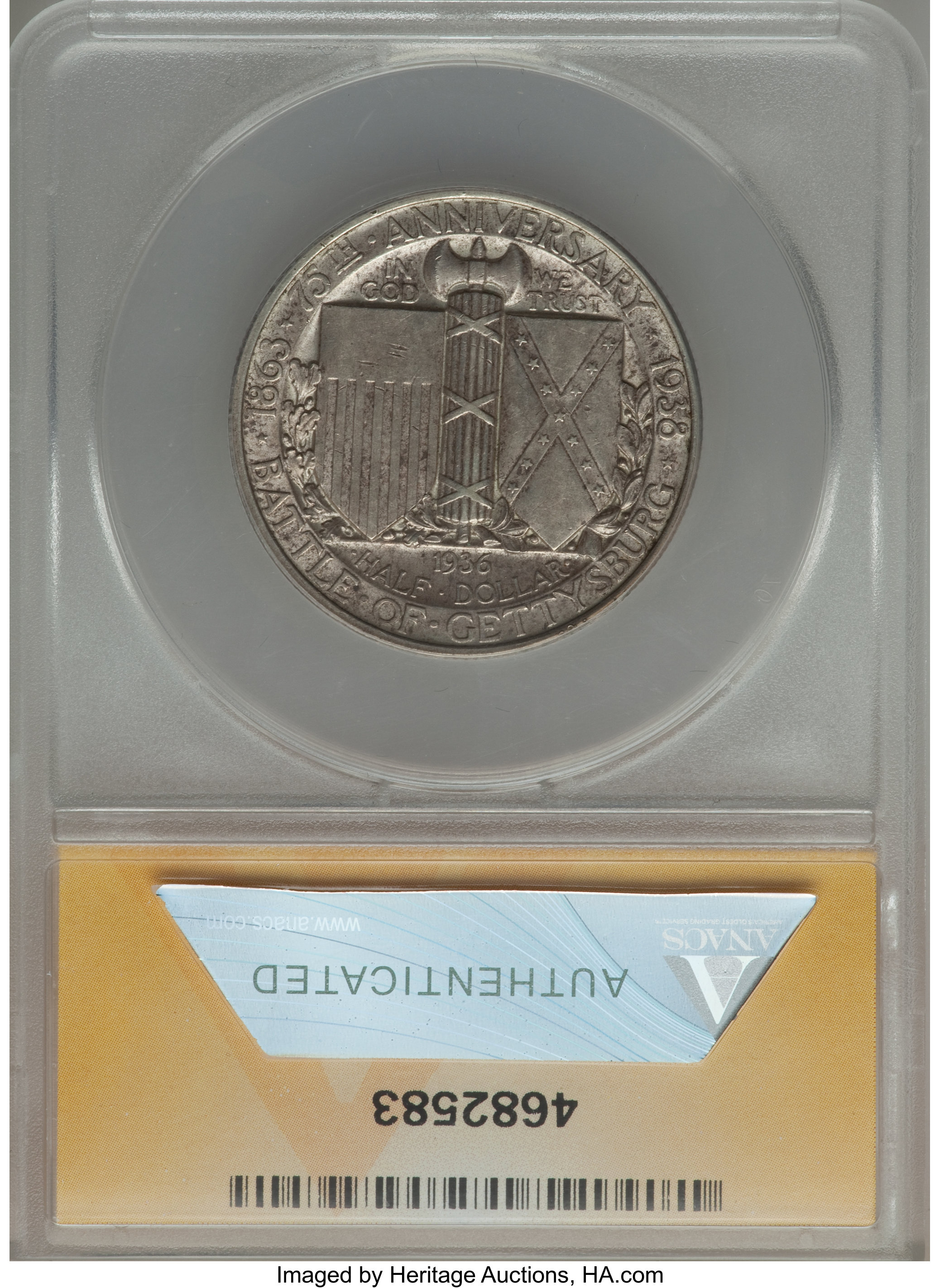 1936 50c Gettysburg XF45 CAC thumbnail 2