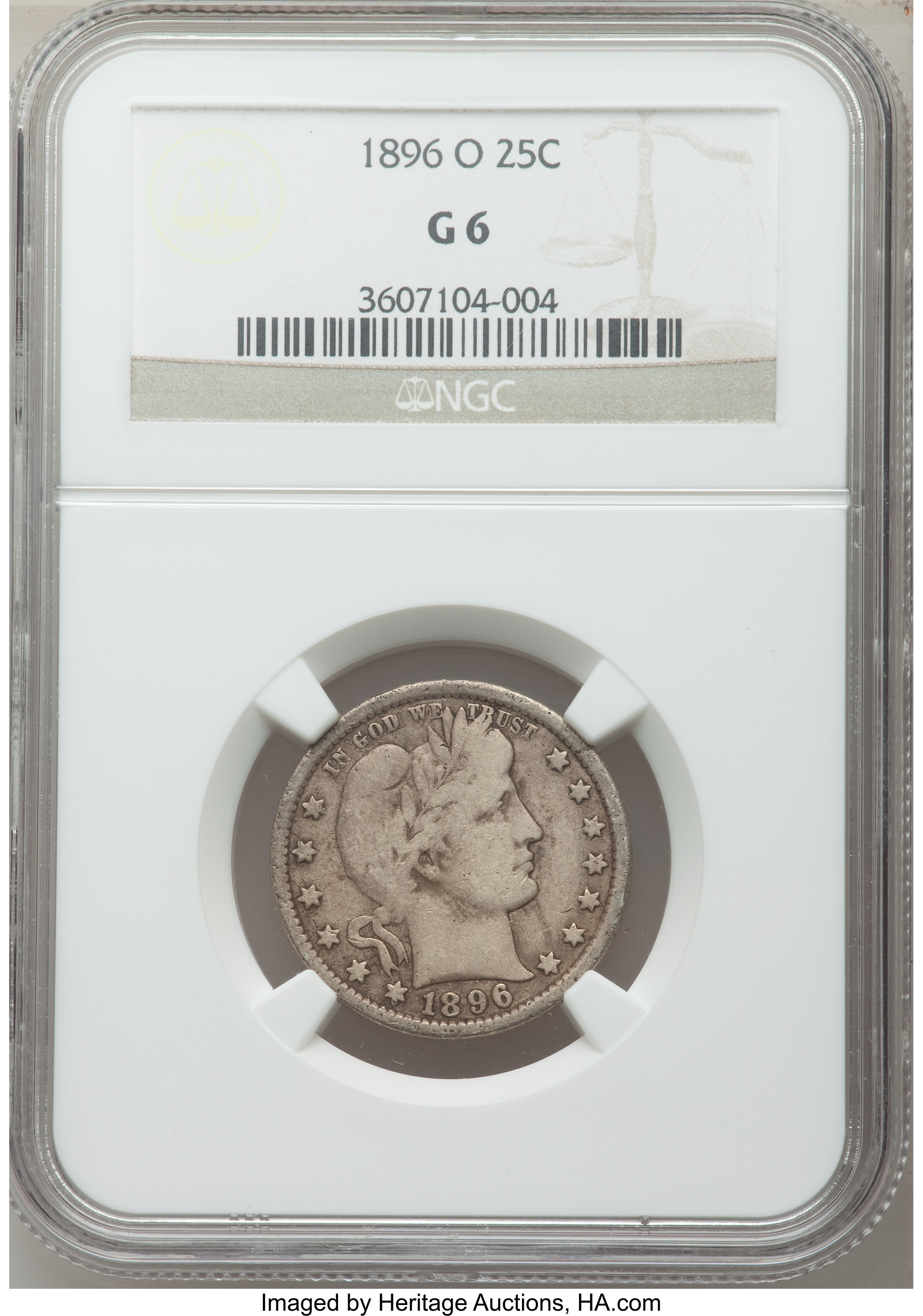 Image for 1896-O 25c G6 CAC