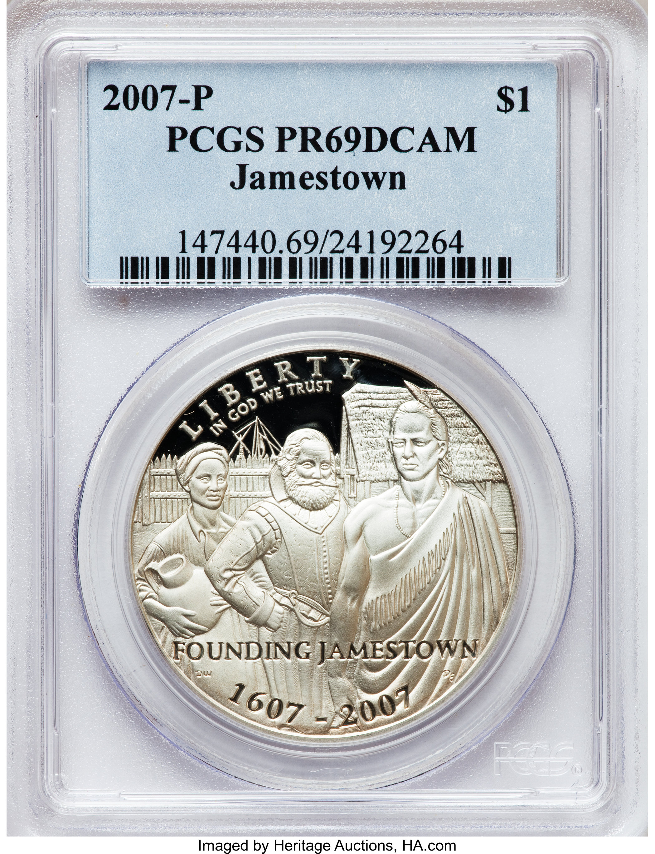 2007-P $1 Jamestown PR69 Deep Cameo PCGS. PCGS Population (3432/837). NGC Census: (5057/5522). Numismedia Wsl. Price for p...