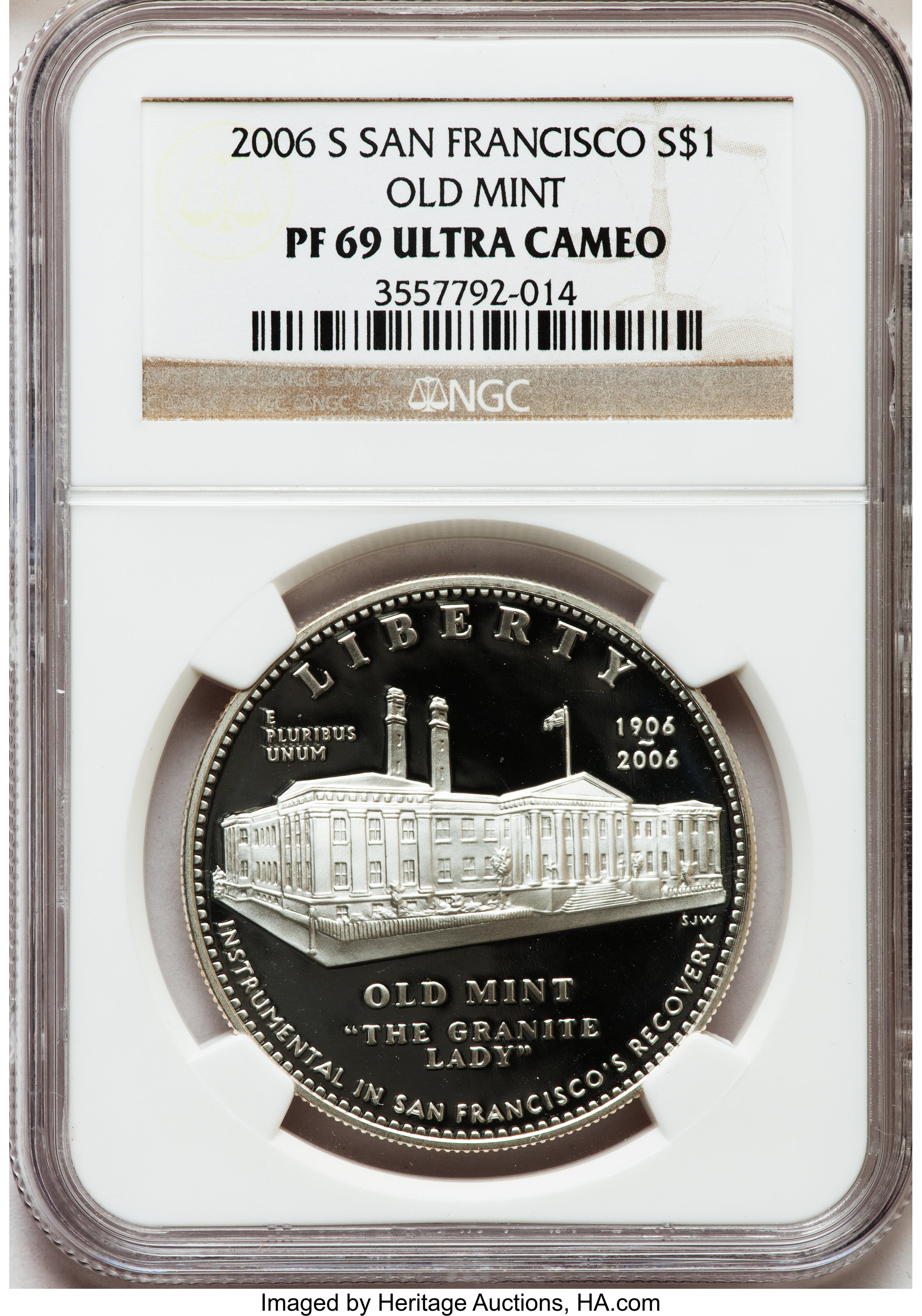 2006-S $1 San Francisco Old Mint PR69 Ultra Cameo NGC. NGC Census: (6304/1826). PCGS Population (3868/342). Numismedia Wsl...