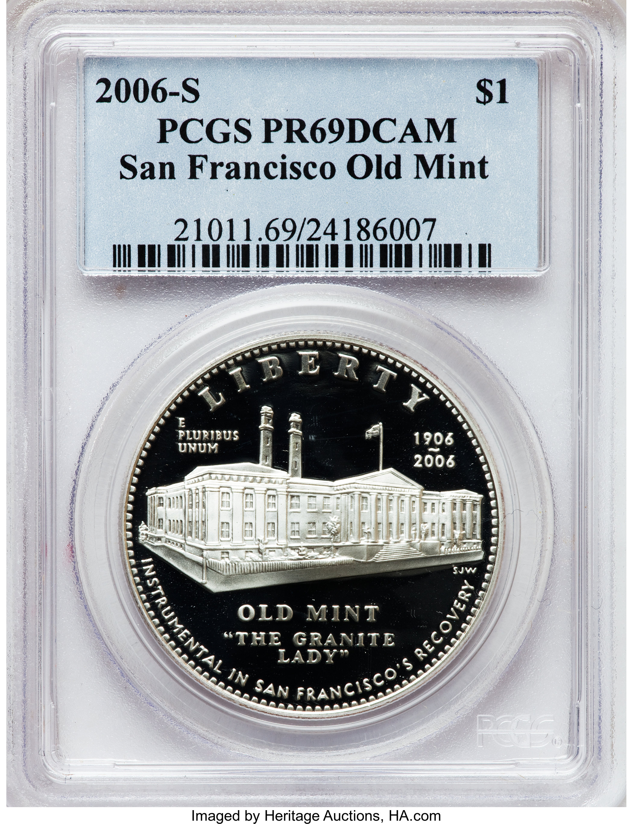 2006-S $1 San Francisco Old Mint PR69 Deep Cameo PCGS. PCGS Population (3868/342). NGC Census: (6304/1826). Numismedia Wsl...