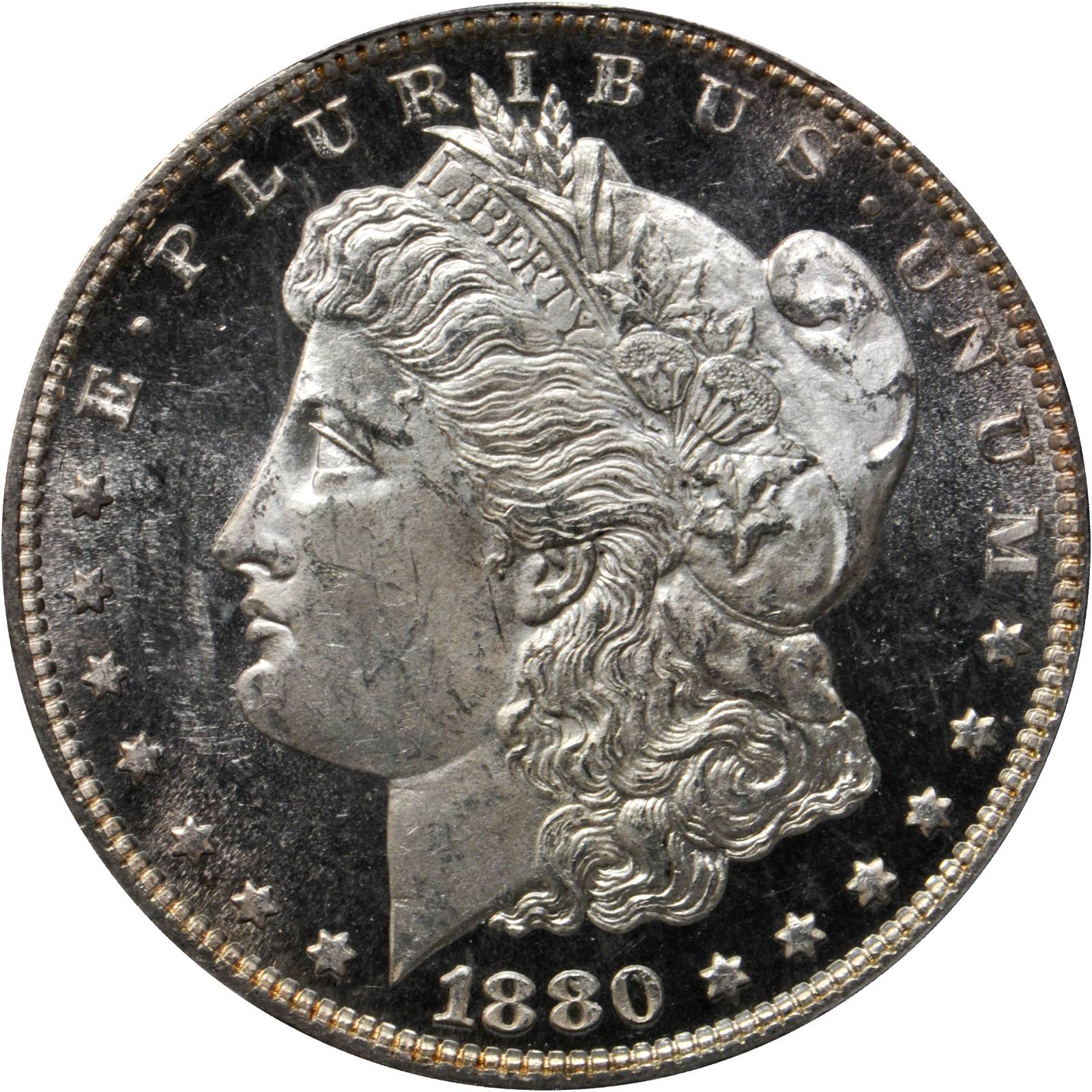 1880-O Morgan Silver Dollar. VAM-4. Top 100 Variety. 80/79, Crossbar Overdate. MS-63 DMPL (PCGS).