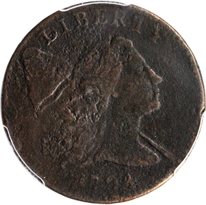 image for: 1794 Liberty Cap Cent. S-21. Rarity-3. Head of 1794. Fine Details--Environmental Damage (PCGS).