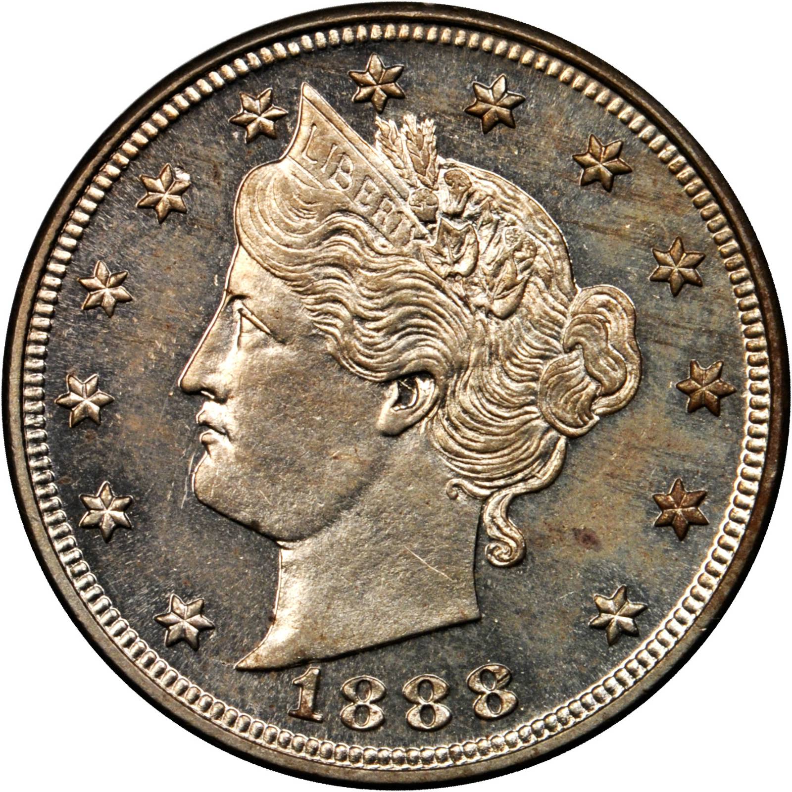 1888 Liberty Nickel. Proof. Unc Details--Environmental Damage (PCGS).