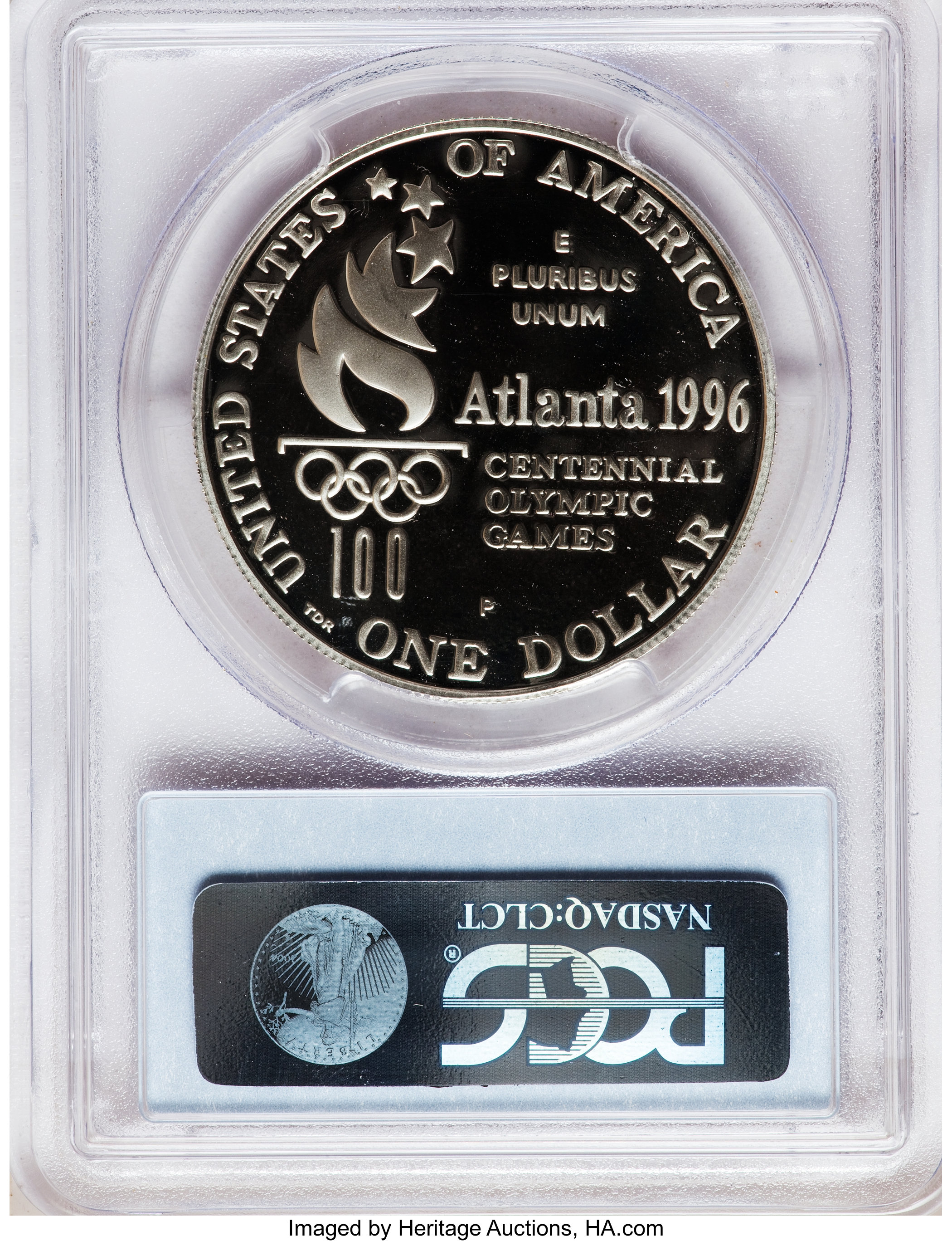 1996-P S$1 Atlanta Olympics High Jump PR DCAM PR68 DCAM thumbnail 8