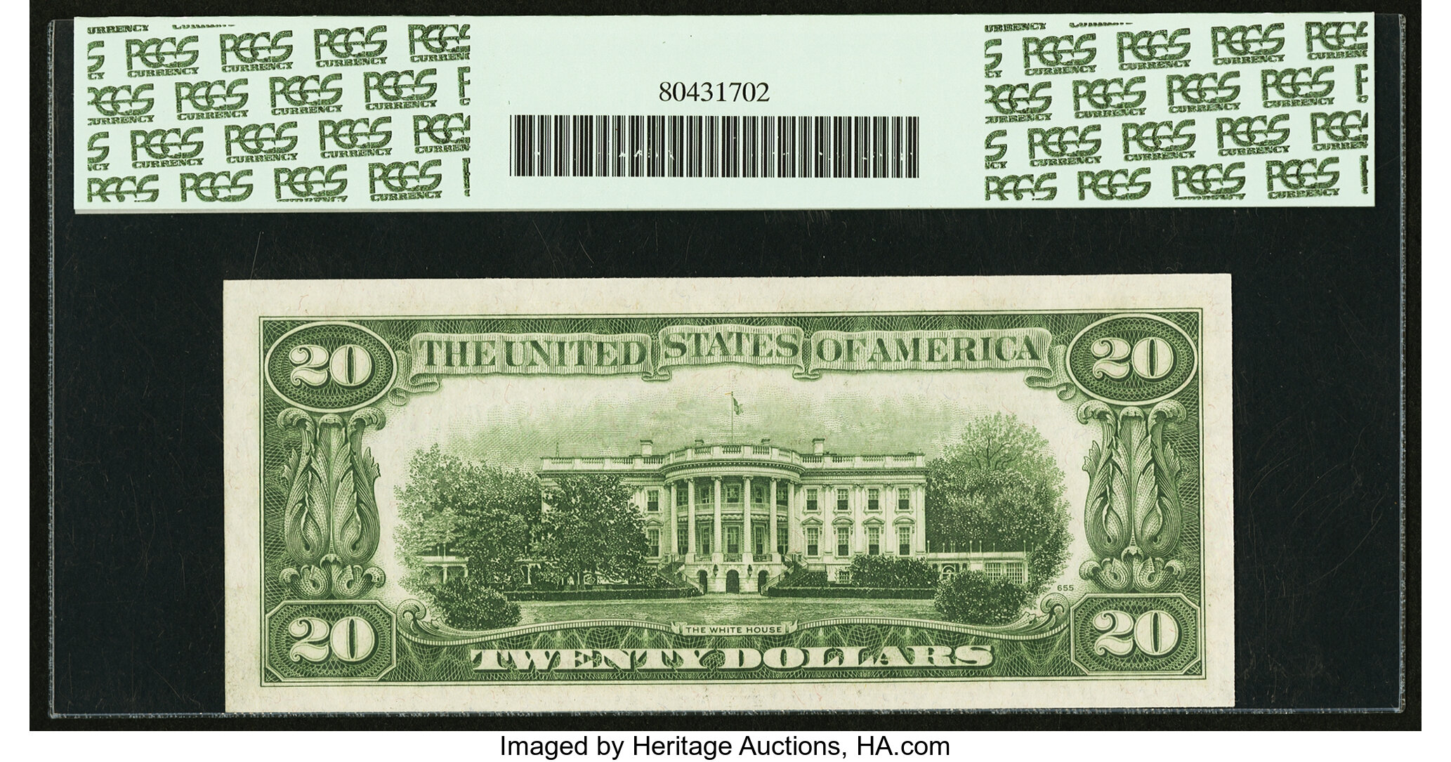 image for: Fr. 2058-B $20 1934D Wide Federal Reserve Note. PCGS Gem New 65PPQ....