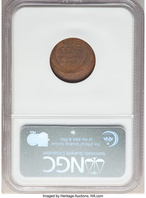 image for: 1946-S 1C Lincoln Cent -- Struck 25% Off Center -- MS63 Brown NGC.From The Don Bonser Error Coin Collecti...