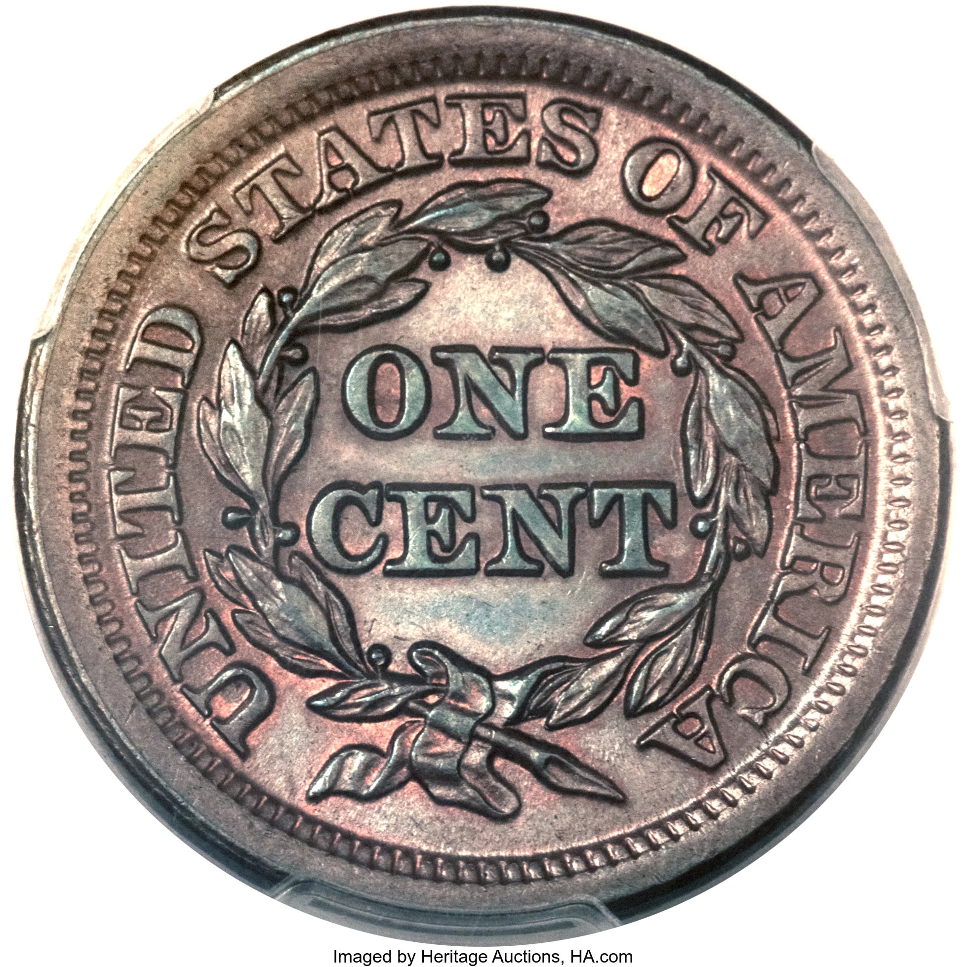 RARE 1853 BRAIDED HAIR LARGE CENT 1c PCGS AU -55 AWESOME COIN AMAZING  CONDTION