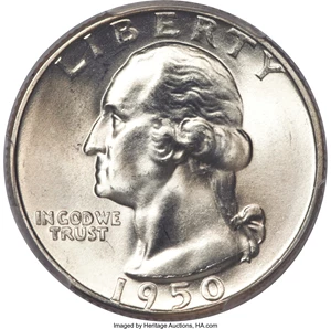 1950 D/S Washington Quarter Overmintmark FS 601 Mint State (MS) Pricing Guide | The Greysheet