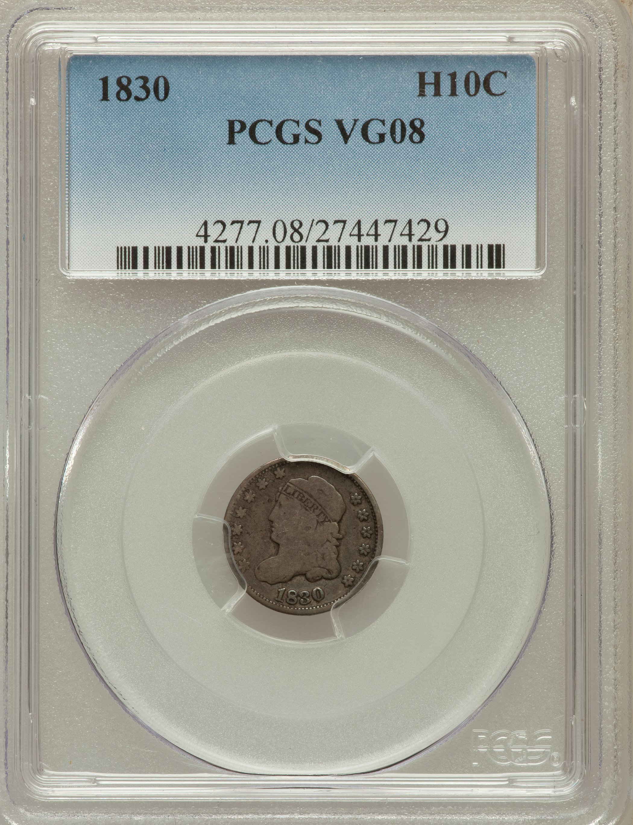 1830 H10C VG8 PCGS. PCGS Population (6/572). NGC Census: (0/551). Mintage: 1,200,000. Numismedia Wsl. Price for problem fre...