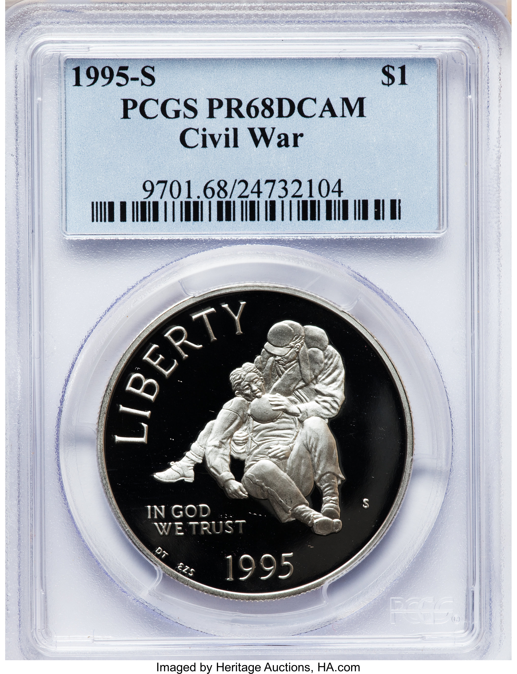 1995-S $1 Civil War Silver Dollar PR68 Deep Cameo PCGS. PCGS Population (355/2971). NGC Census: (125/4295). Numismedia Wsl...