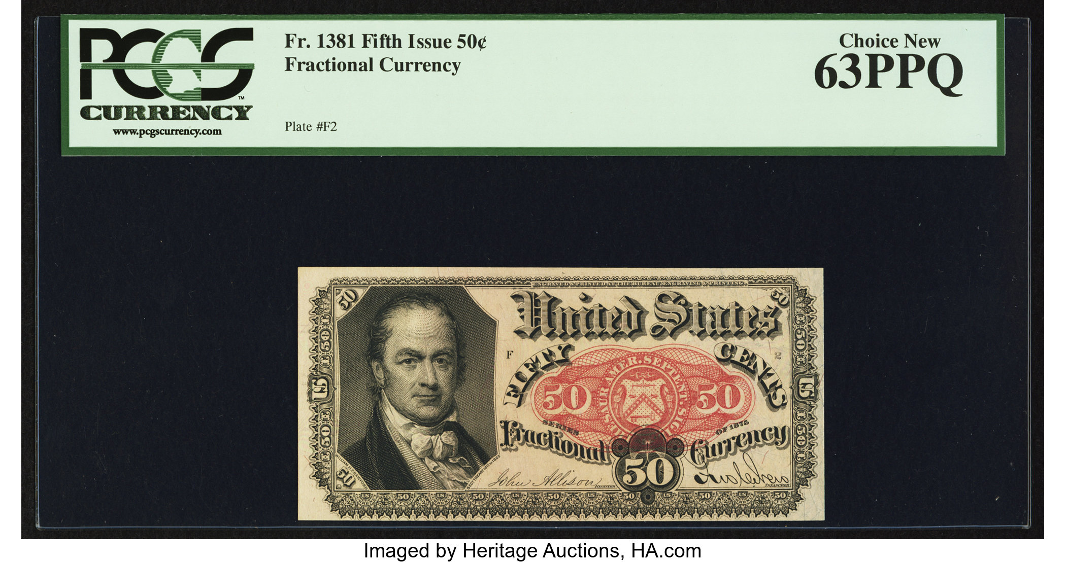 image for: Fr. 1380 50¢ Fifth Issue PCGS Choice New 63PPQ....