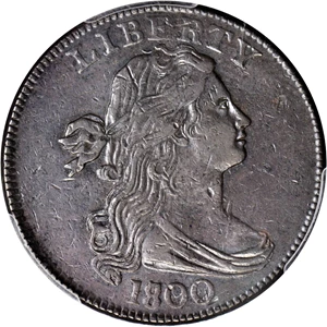image for: 1800/1798 Draped Bust Cent. S-191. Rarity-2. Noyes Die State A. Style I Hair. AU-53 (PCGS).