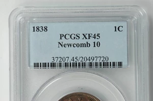image for: 1838 Modified Matron Head Cent. N-10. Rarity-1. Noyes Die State B/D. EF-45 (PCGS).