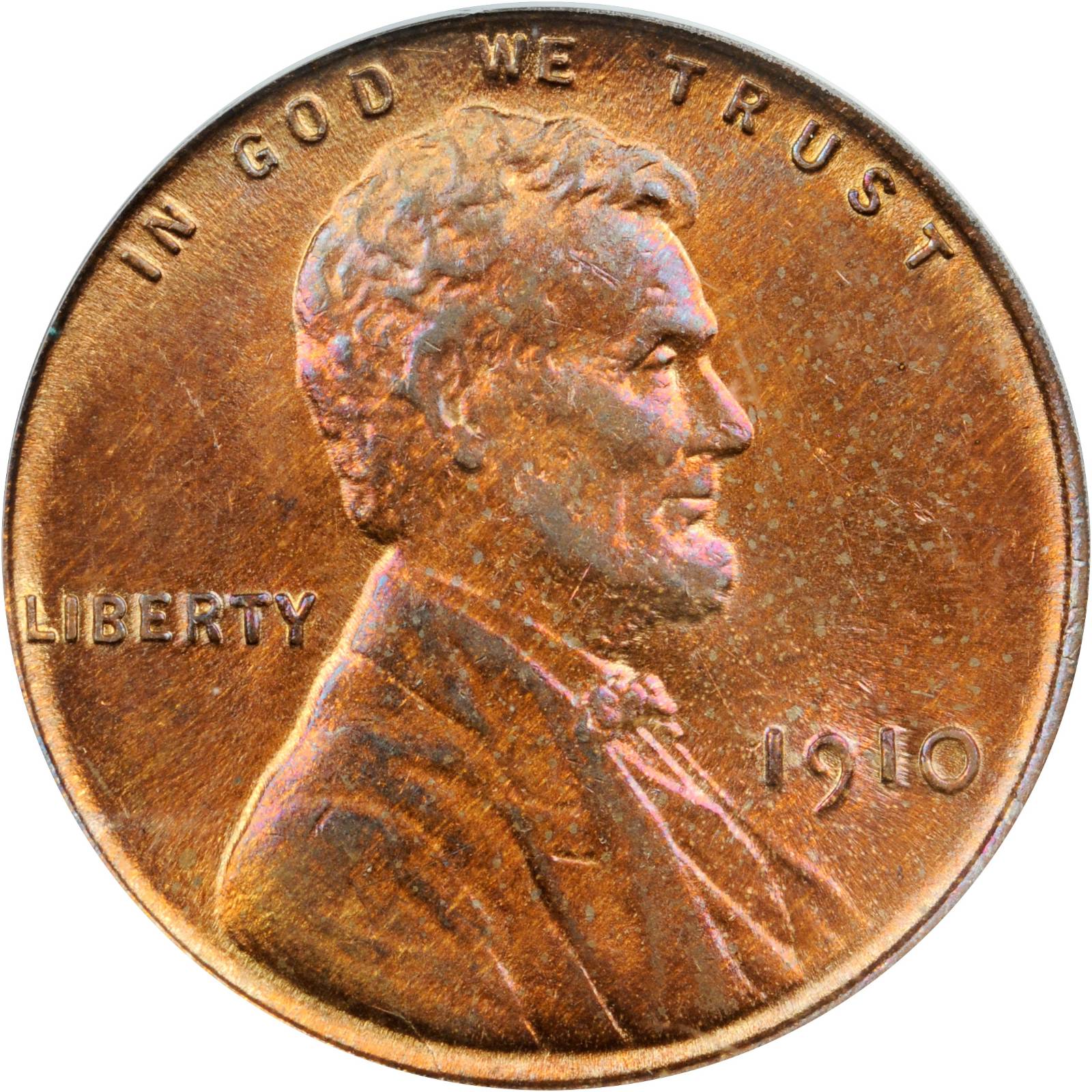 1910 Lincoln Cent. Genuine--Code 91, Questionable Color (PCGS).