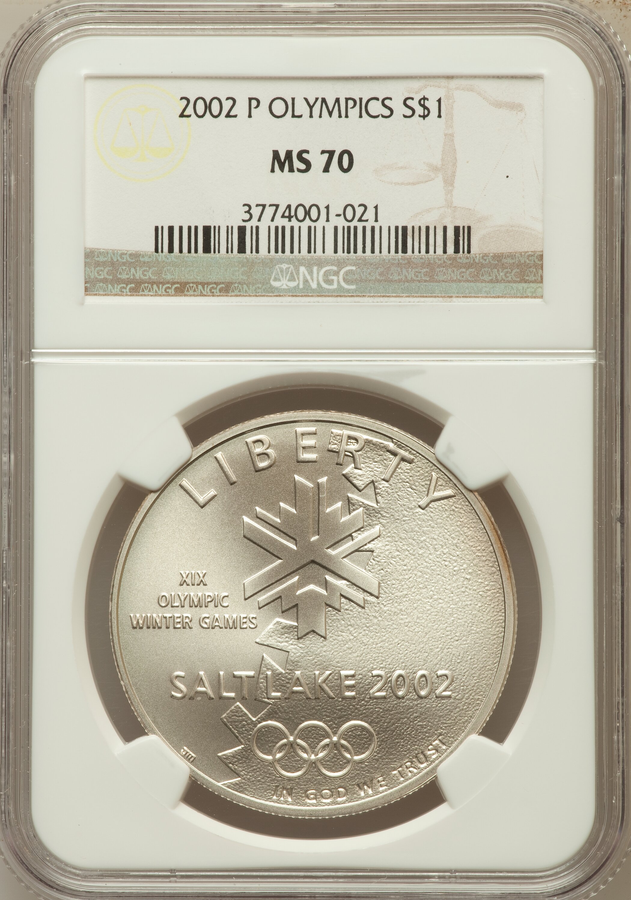 2002-P $1 Olympics Silver Dollar MS70 NGC. NGC Census: (706). PCGS Population (353). Numismedia Wsl. Price for problem fre...