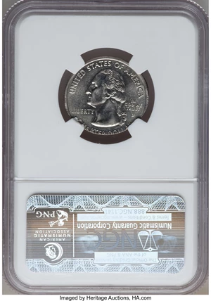 image for: 2007-D 25C Statehood Quarters Wyoming Struck on Elliptical Planchet AU55 NGC. NGC Census: (0/31). PCGS Population (0/311). ...