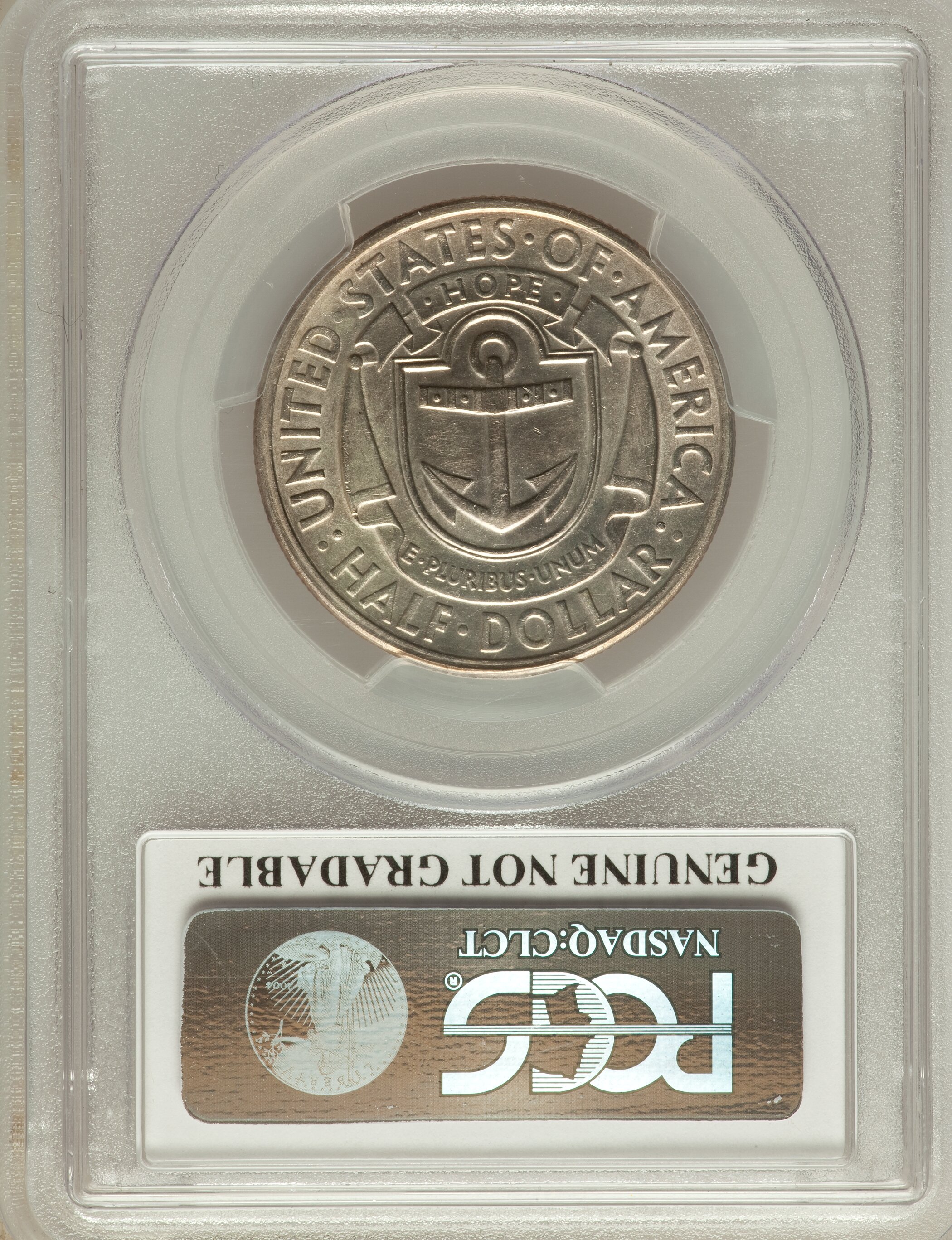 1936-D 50c Rhode Island AU58 CAC thumbnail 2