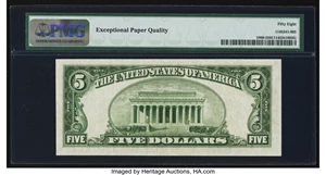 image for: Fr. 1960-I $5 1934D Federal Reserve Note. PMG Choice About Unc 58 EPQ....