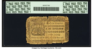 image for: New York September 2, 1775 $5 PCGS Apparent Very Good 10....