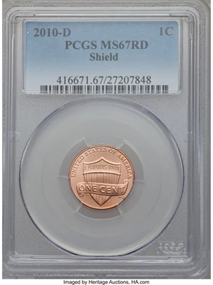 image for: 2010-D 1C MS67 Red PCGS....