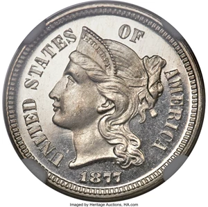 image for: 1877 3CN PR66+ Ultra Cameo NGC....