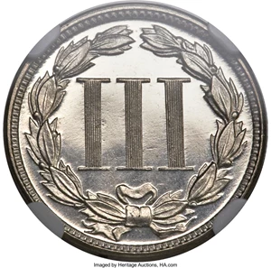 image for: 1877 3CN PR66+ Ultra Cameo NGC....