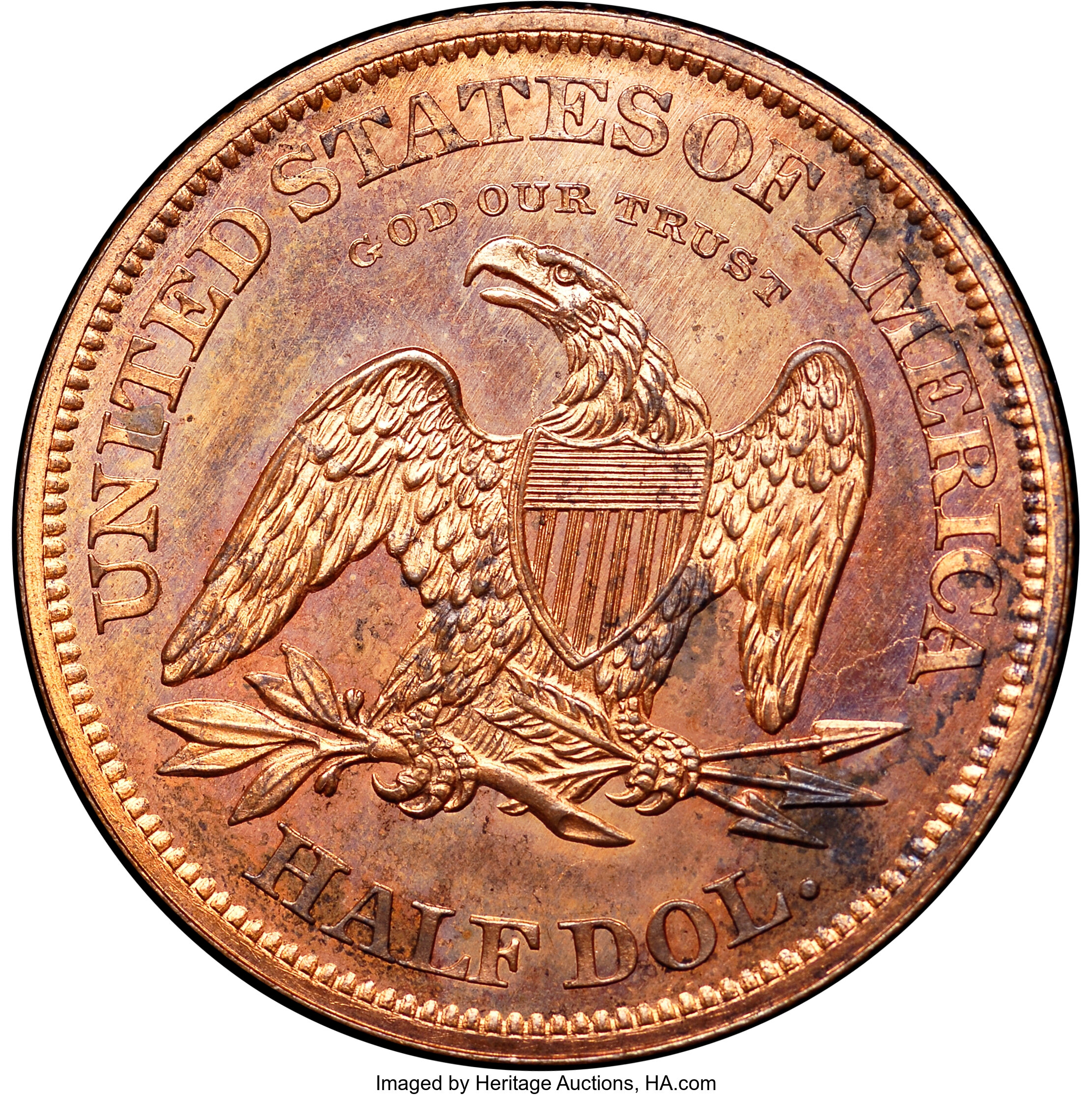 image for: 1862 50C Half Dollar, Judd-296, Pollock-354, R.7, PR64 Red NGC. CAC....