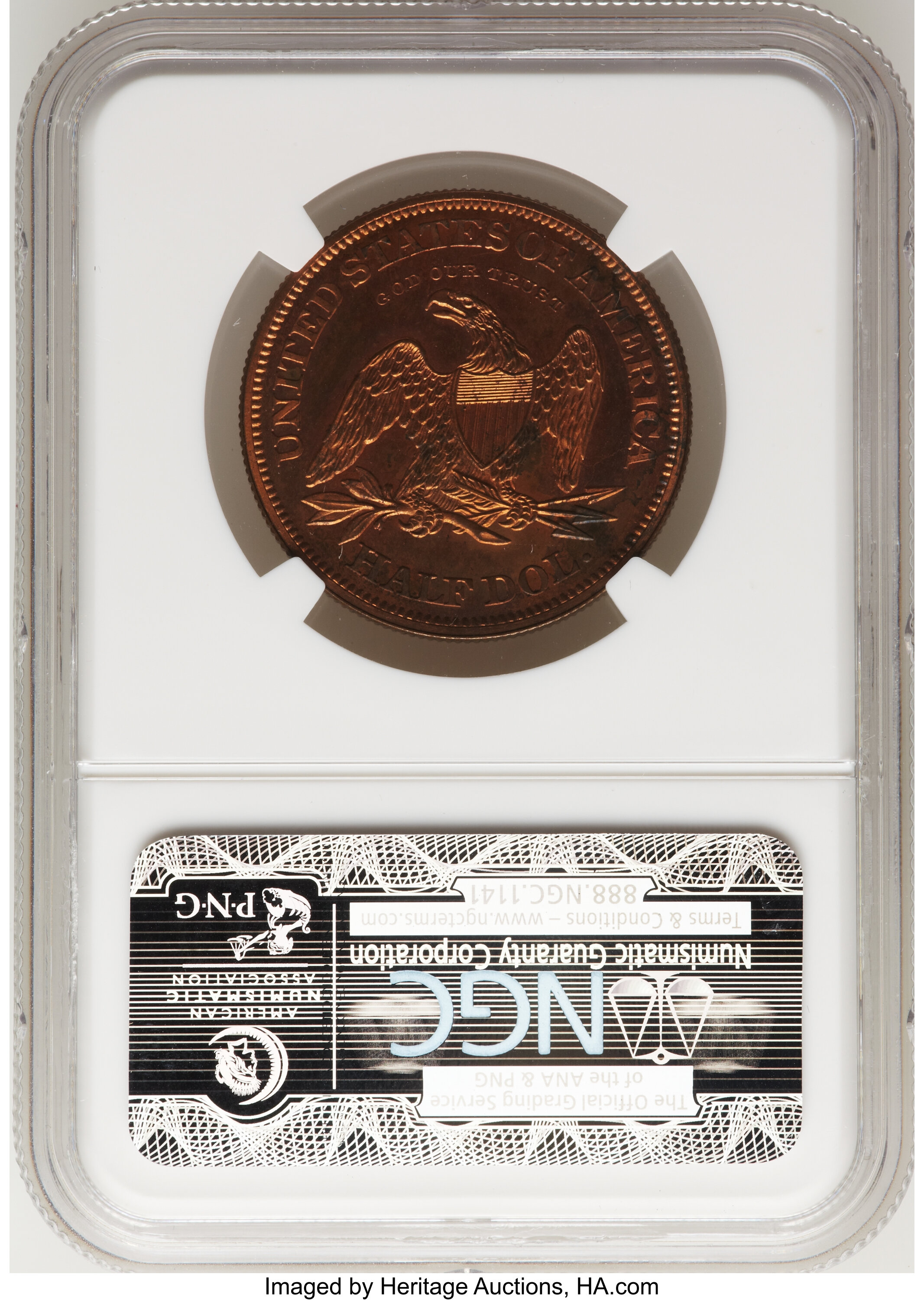 image for: 1862 50C Half Dollar, Judd-296, Pollock-354, R.7, PR64 Red NGC. CAC....