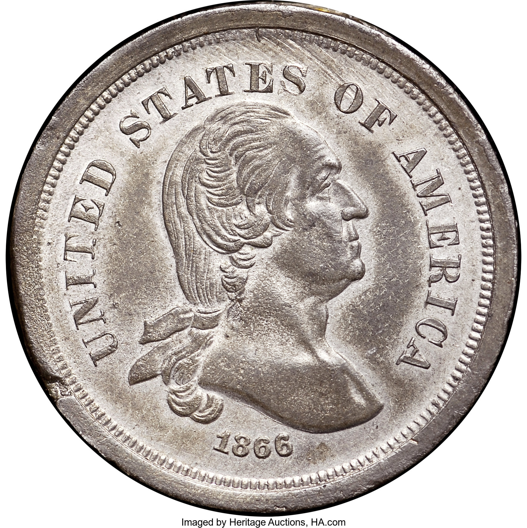 image for: 1866 5C Five Cents, Judd-520, Pollock-547, R.8, PR63 NGC....