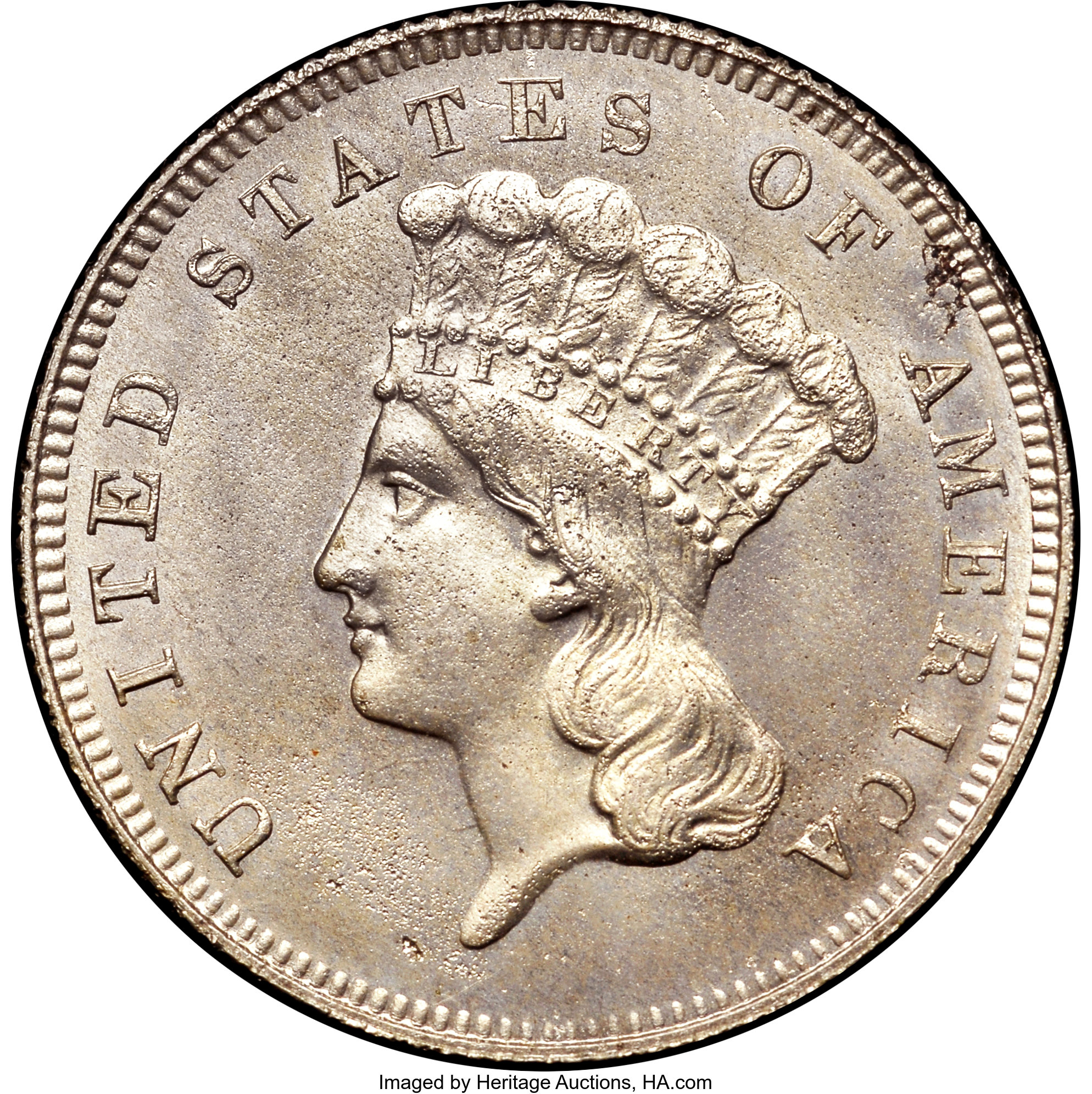 image for: 1866 $3 Three Dollar, Judd-543, Pollock-608, High R.7, PR65 NGC. CAC....