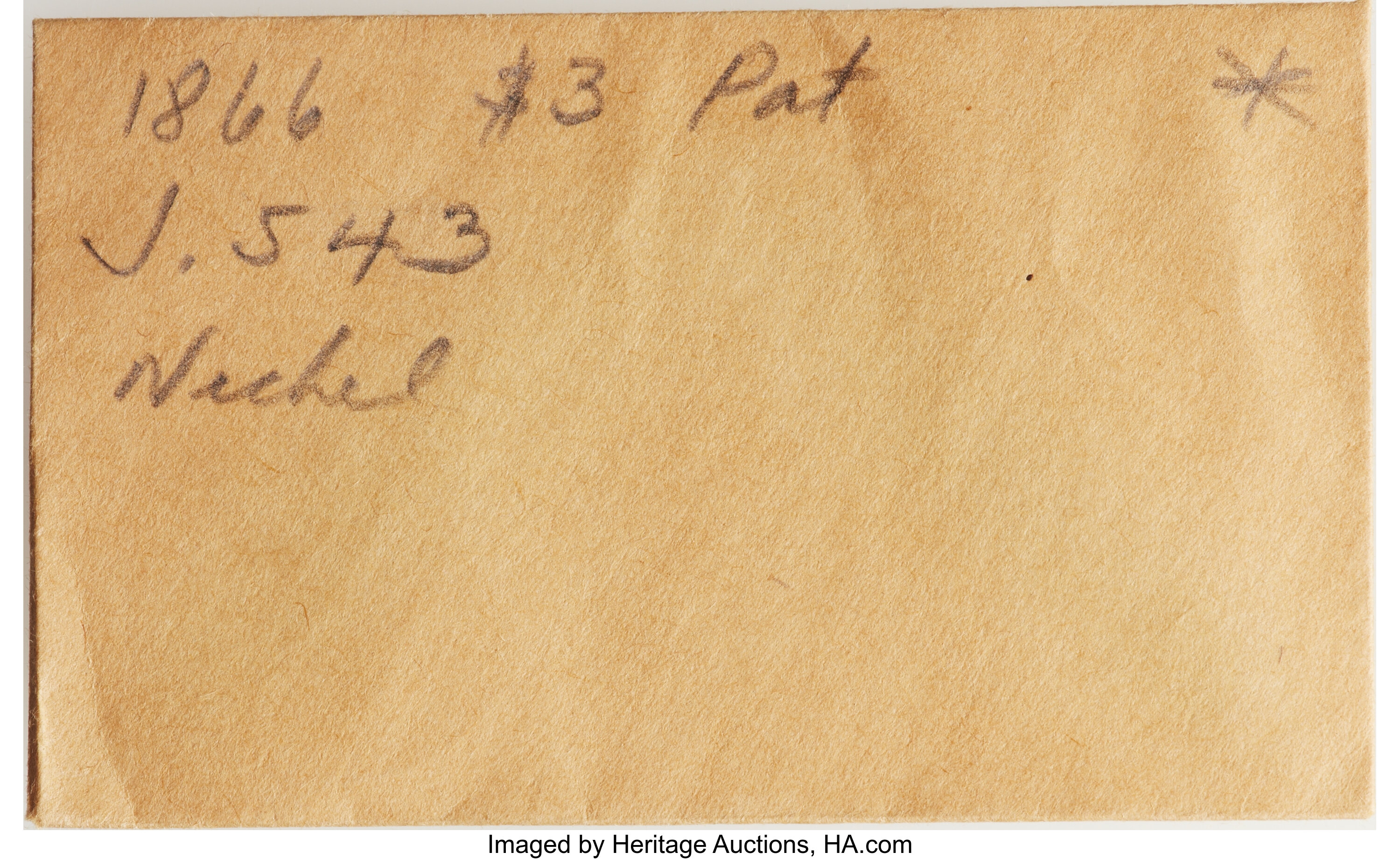 image for: 1866 $3 Three Dollar, Judd-543, Pollock-608, High R.7, PR65 NGC. CAC....