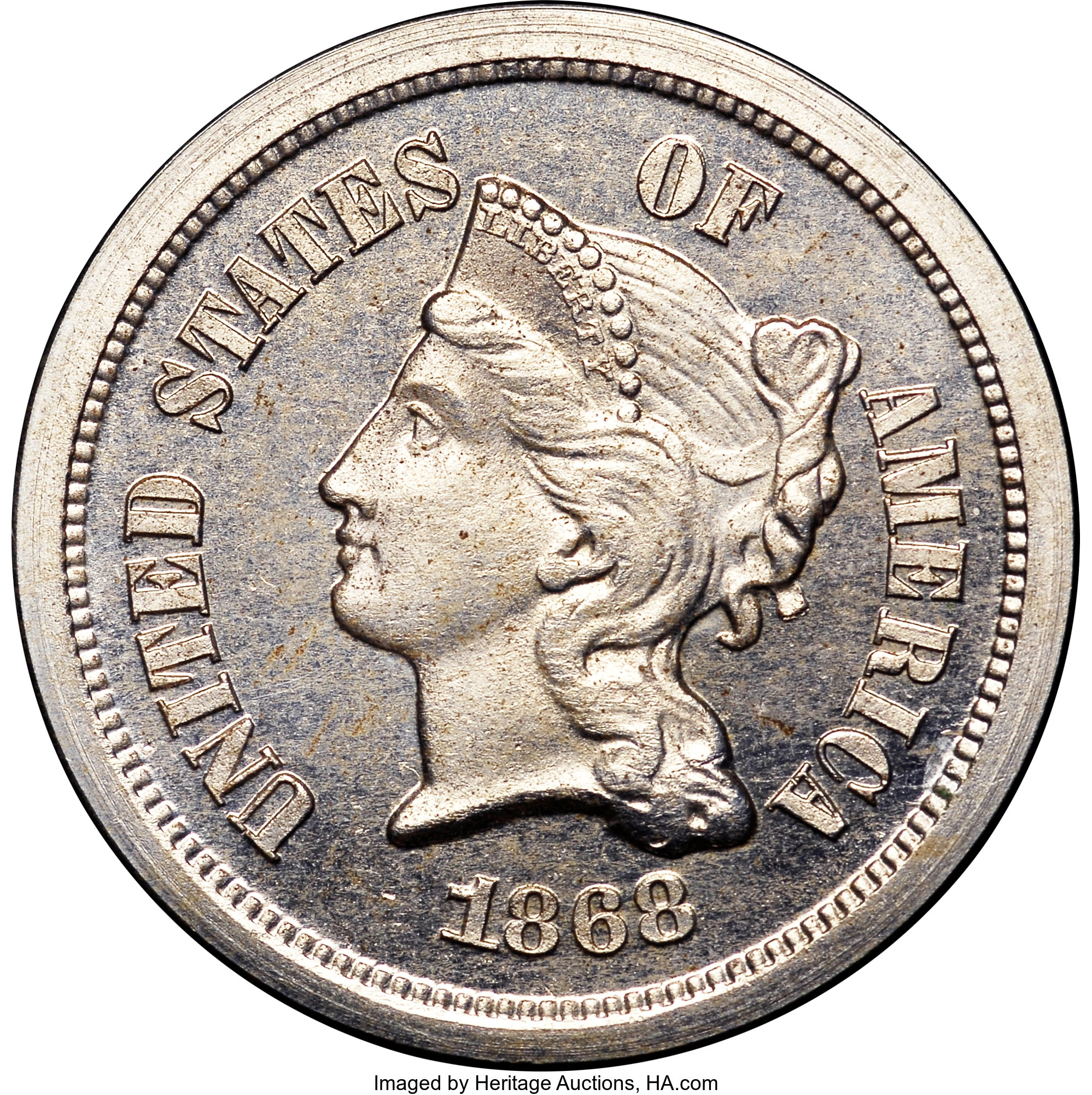 image for: 1868 5C Five Cents, Judd-630, Pollock-700, High R.7, PR65 NGC....