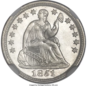 image for: 1851 H10C MS68 NGC....