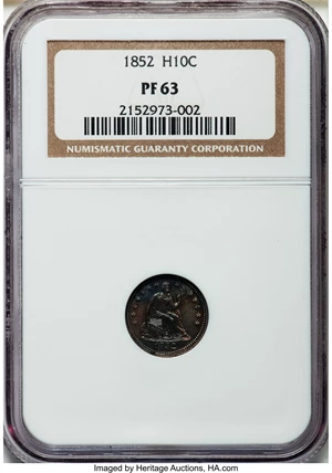 image for: 1852 H10C PR63 NGC....