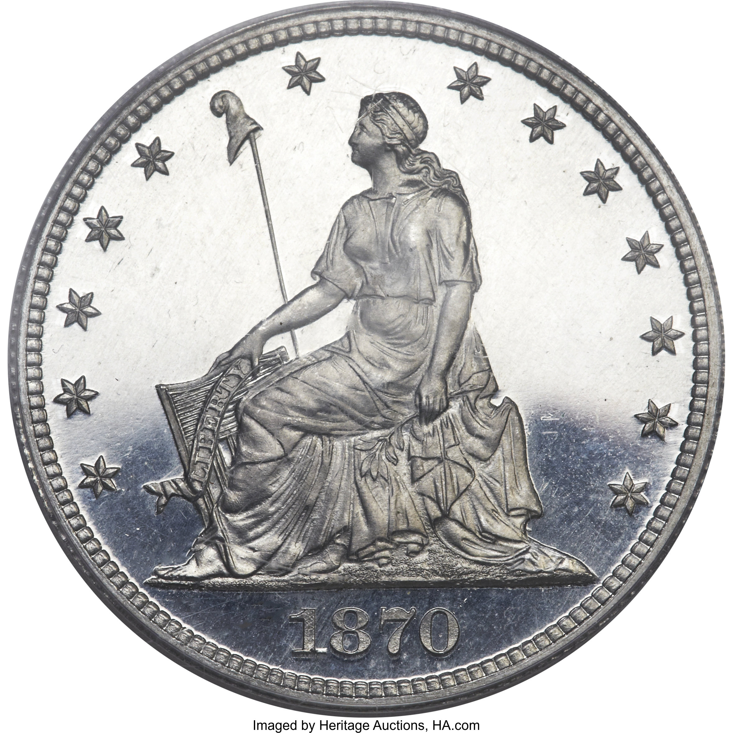 image for: 1870 50C Half Dollar, Judd-937, Pollock-1044, High R.7, PR65 Cameo PCGS. CAC....