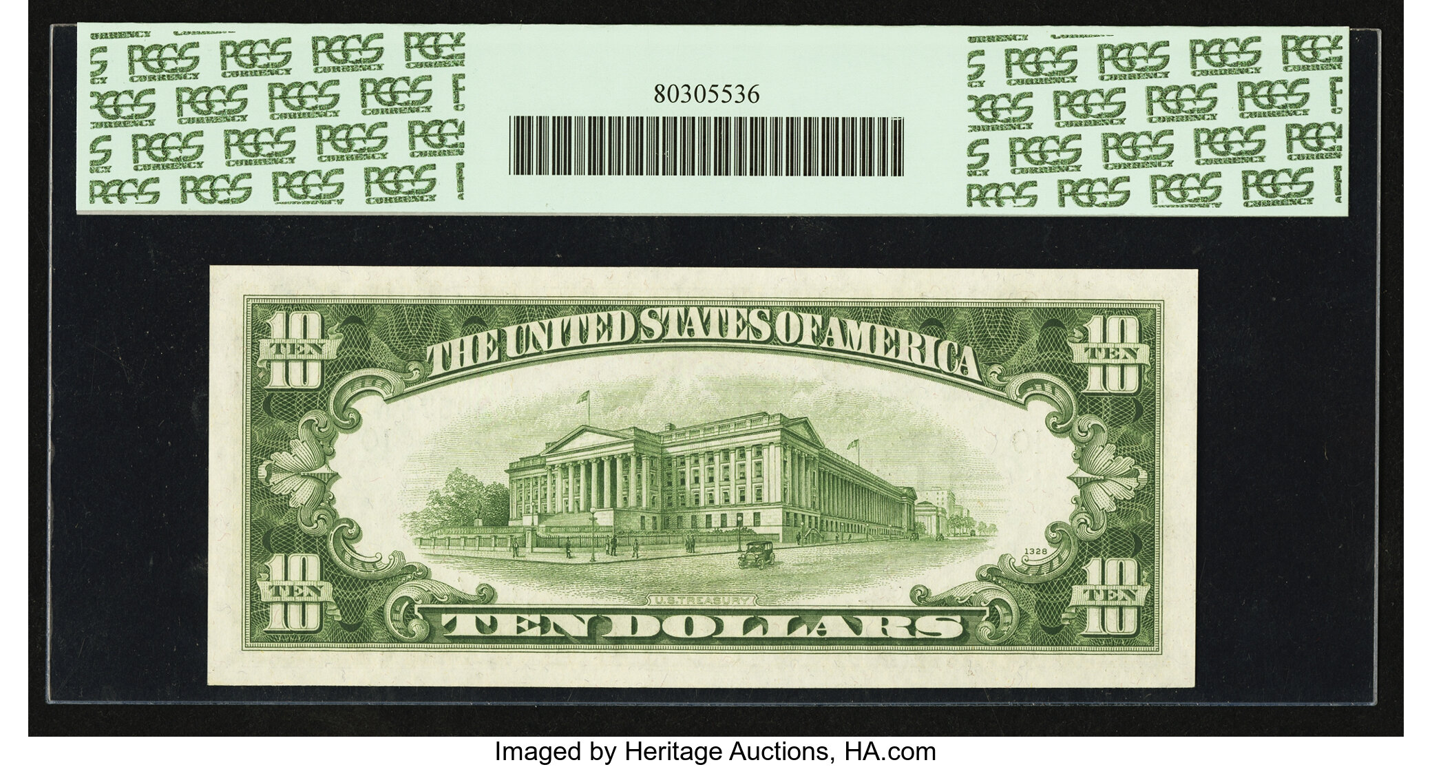 image for: Fr. 2010-J $10 Wide 1950 Federal Reserve Note. PCGS Superb Gem New 68PPQ....