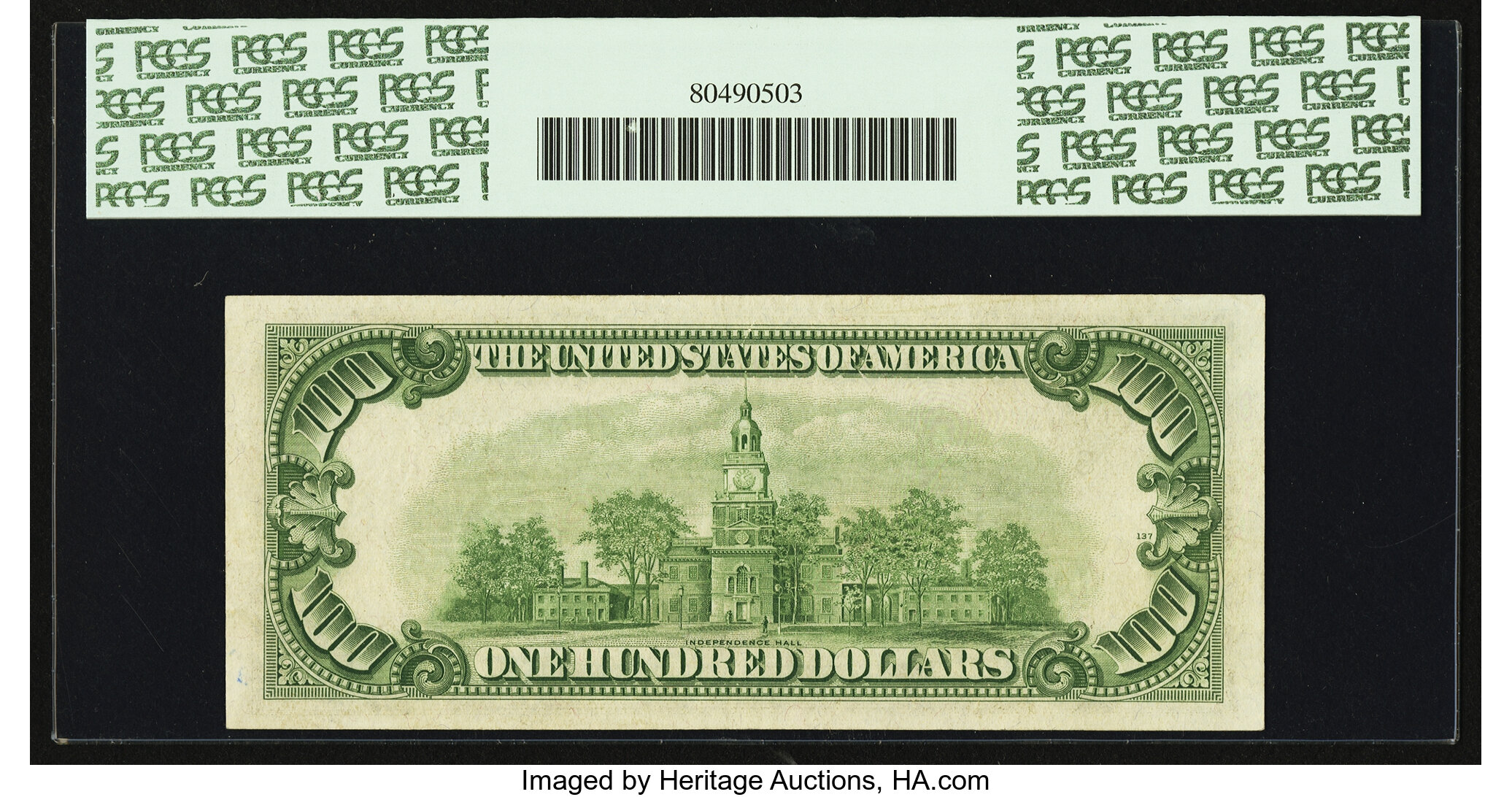 image for: Fr. 2159-H* $100 1950B Federal Reserve Note. PCGS About New 53....