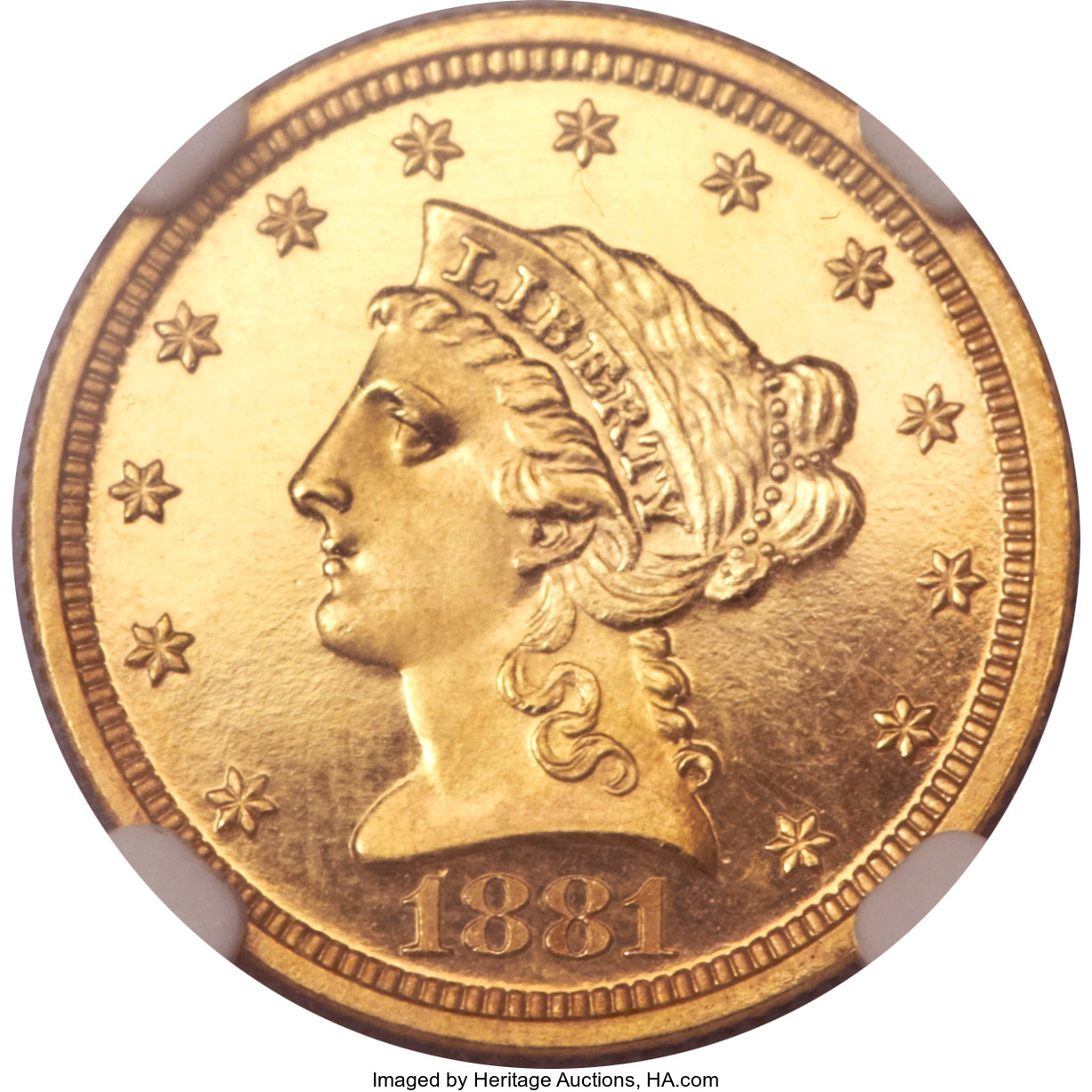 image for: 1881 $2 1/2 PR64 Cameo NGC....