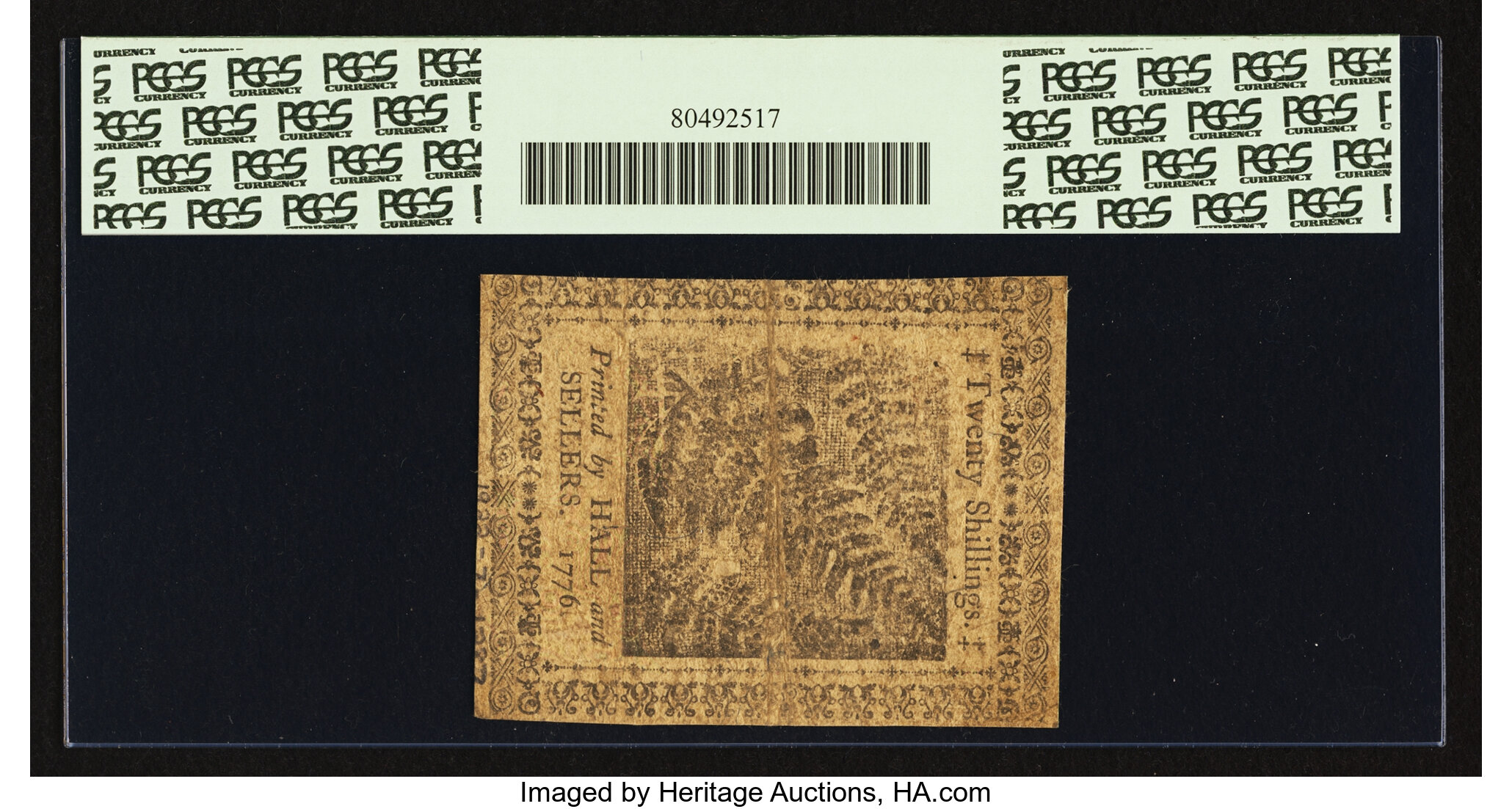 image for: Pennsylvania April 25, 1776 20s PCGS Very Fine 30....