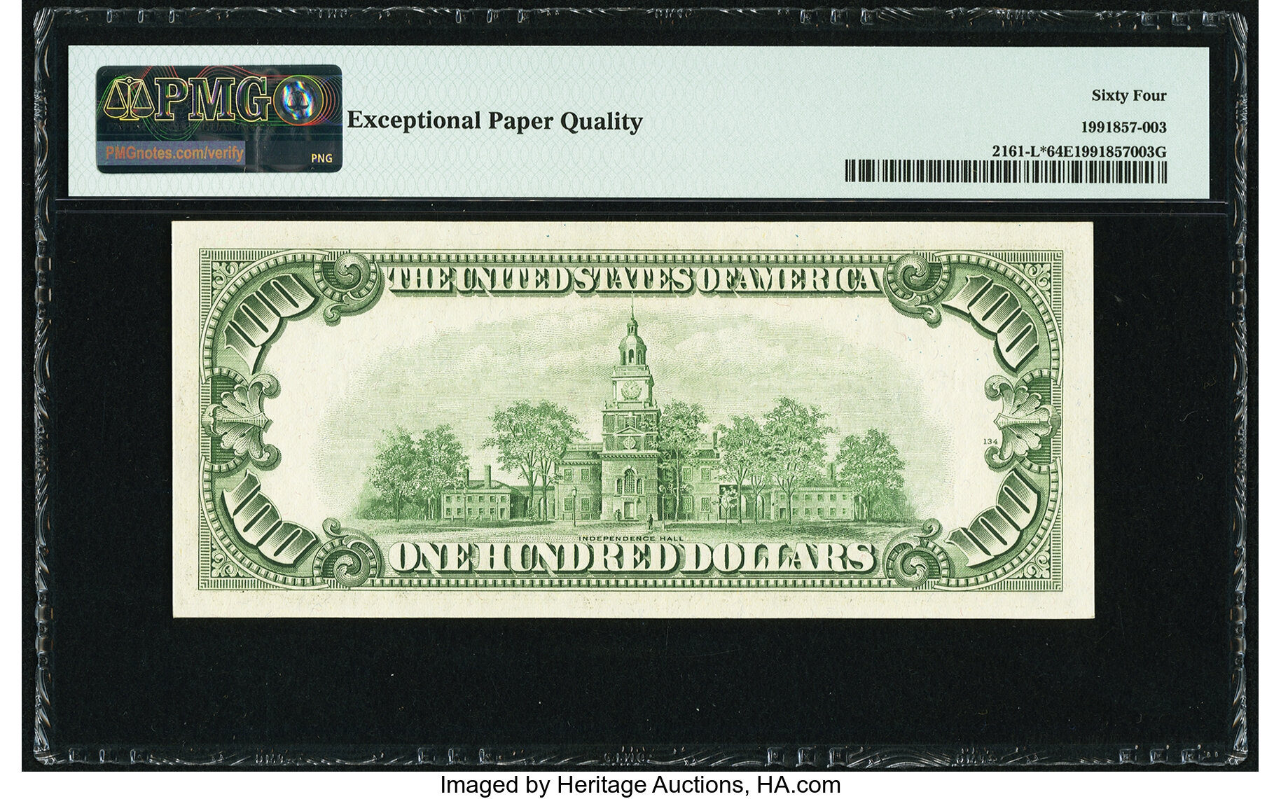 image for: Fr. 2161-L* $100 1950D Federal Reserve Star Note. PMG Choice Uncirculated 64 EPQ....
