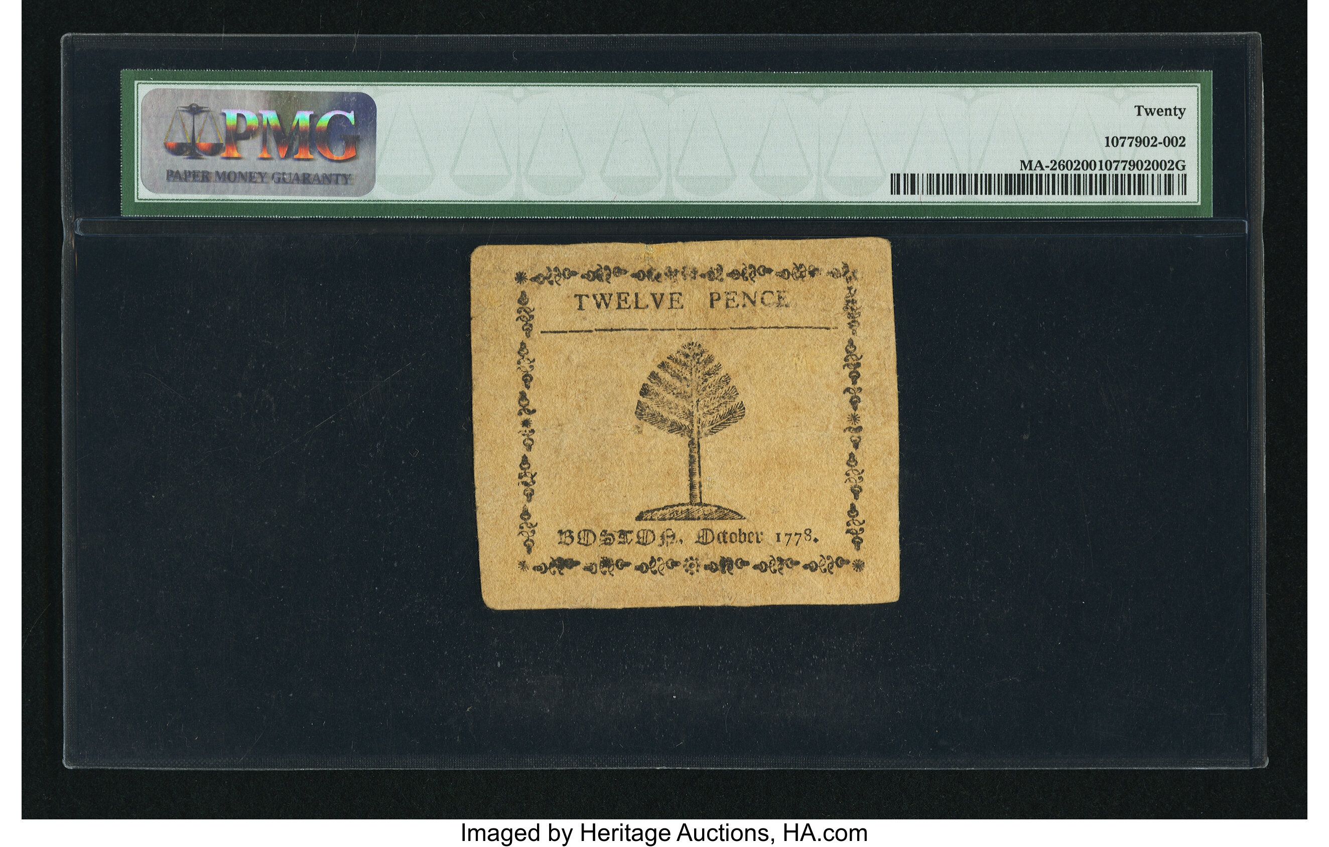 image for: Massachusetts October 16, 1778 12d PMG Very Fine 20....