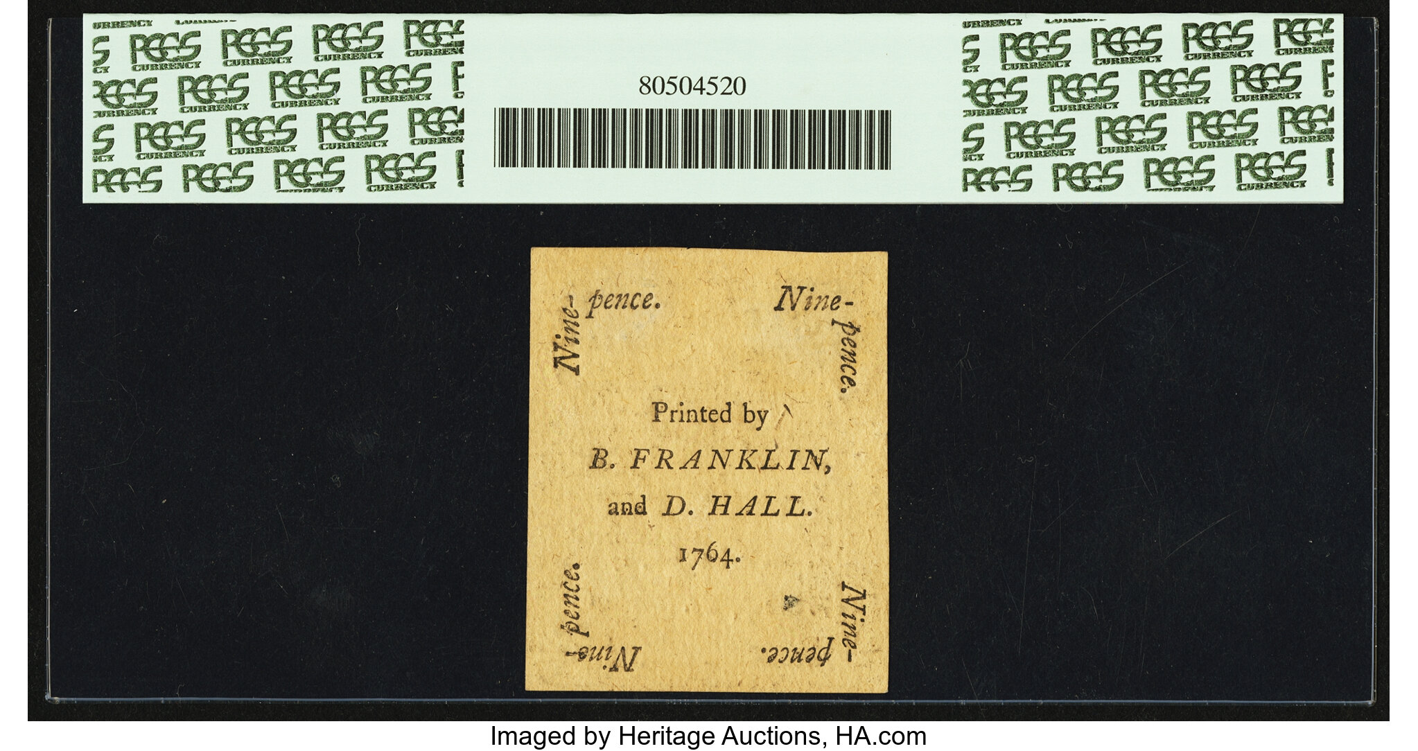 image for: Pennsylvania June 18, 1764 9d PCGS Choice New 63PPQ....