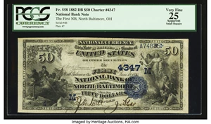 image for: North Baltimore, OH - $50 1882 Date Back Fr. 558 The First NB Ch. # (M)4347...