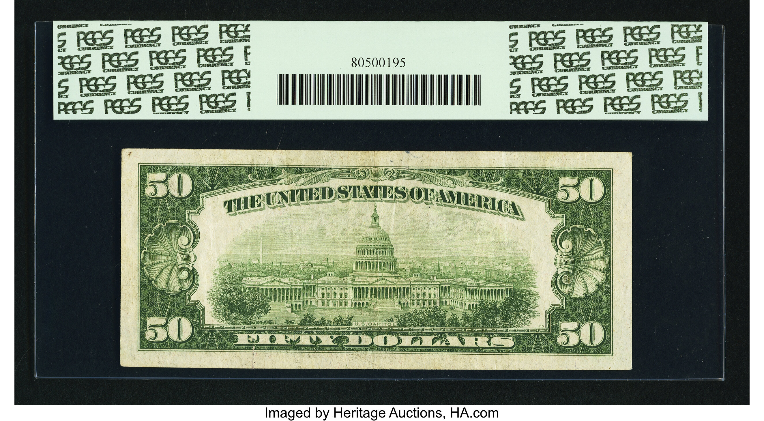 image for: Fr. 2106-G* $50 1934D Federal Reserve Note. PCGS Apparent Very Fine 30....