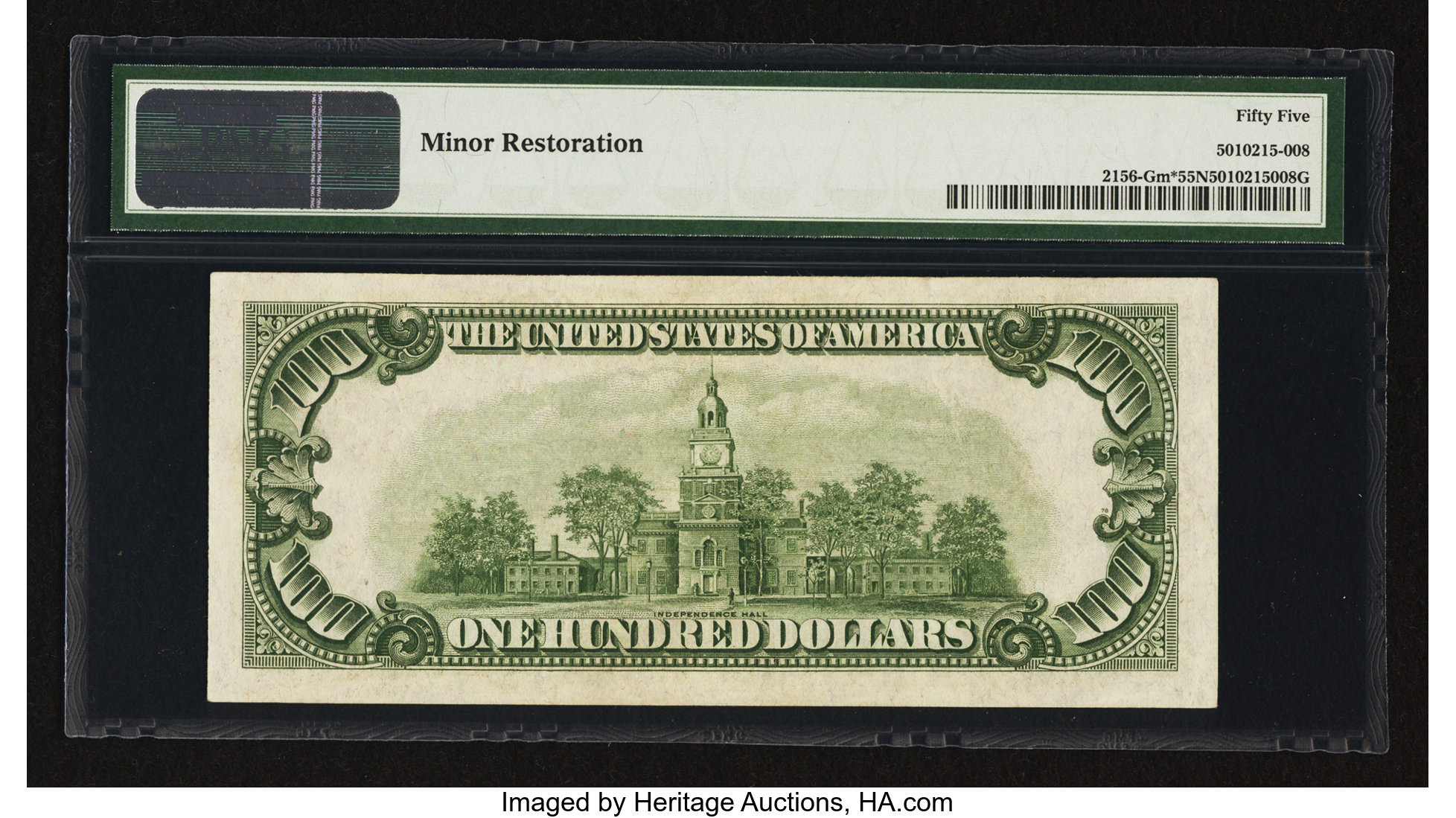 image for: Fr. 2156-G* $100 1934D Mule Federal Reserve Note. PMG About Uncirculated 55 Net....