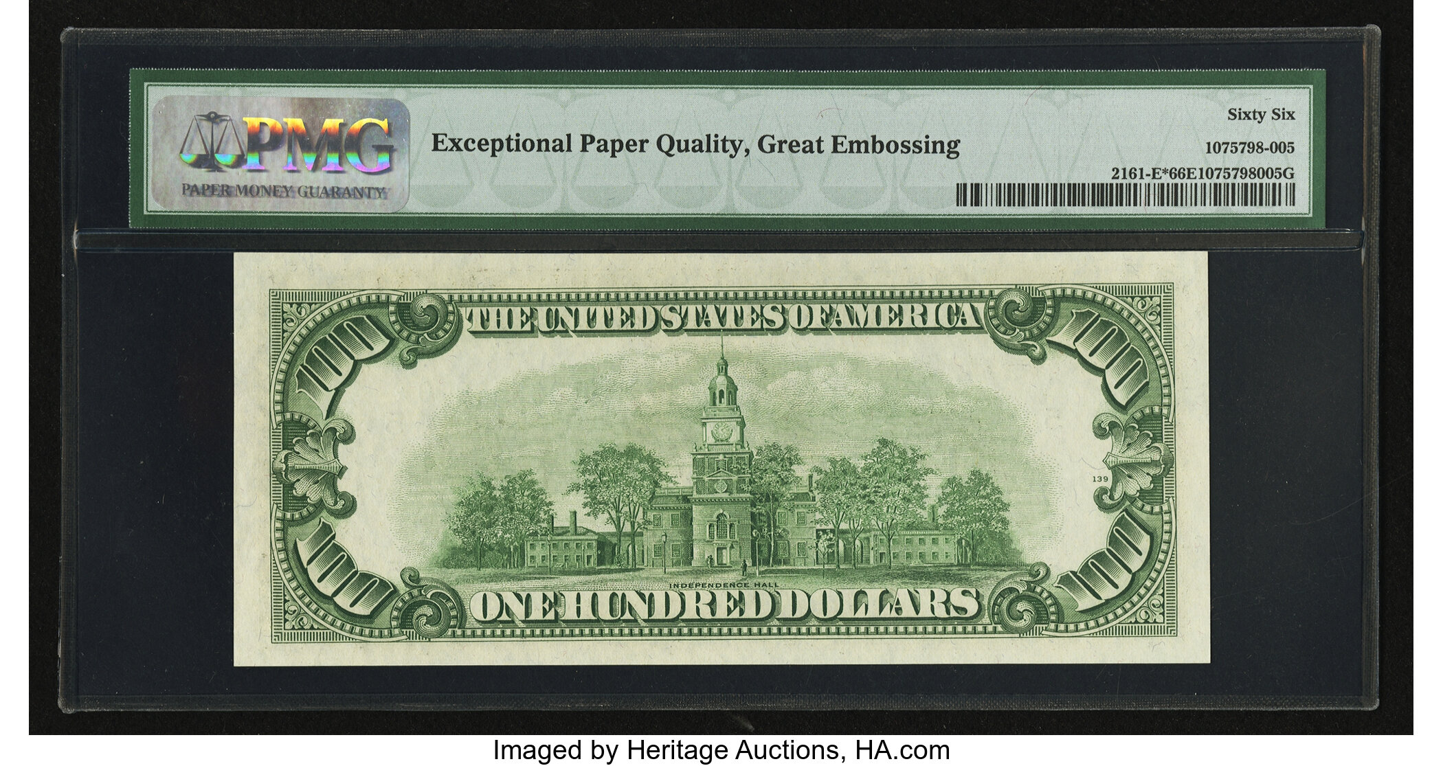 image for: Fr. 2161-E* $100 1950D Federal Reserve Note. PMG Gem Uncirculated 66 EPQ....
