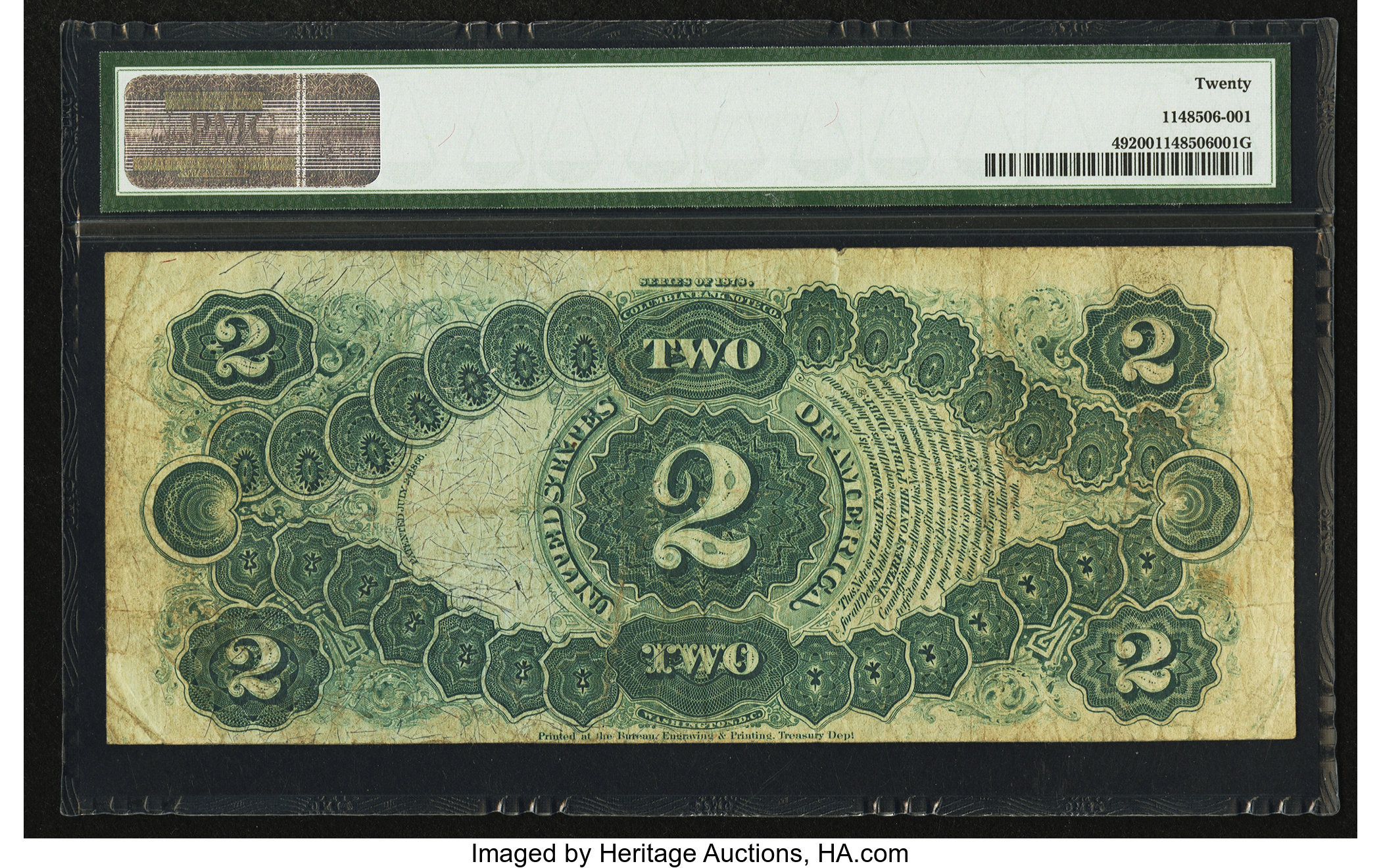 image for: Fr. 49 $2 1878 Legal Tender PMG Very Fine 20....