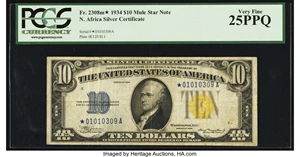 image for: Fr. 2308* $10 1934 North Africa Silver Certificate. PCGS Very Fine 25PPQ....